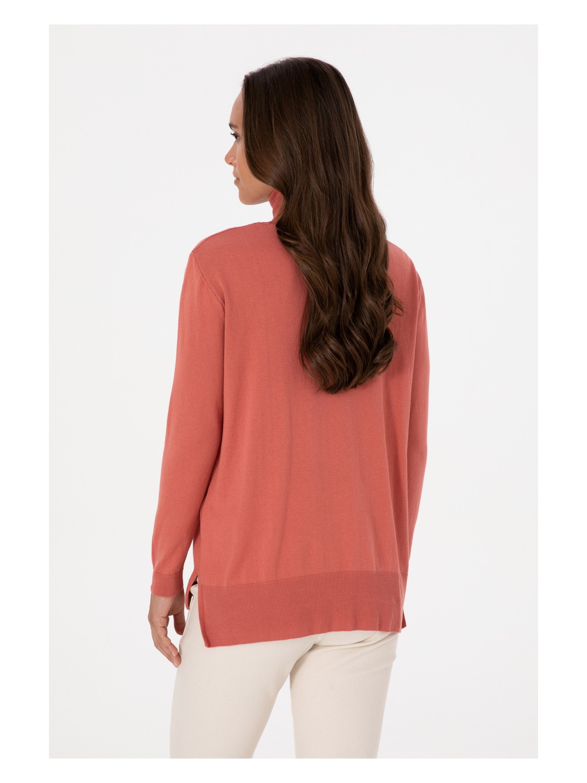 U.S. Polo Assn. Kadın Kiremit Balıkçı Yaka Basic Kazak 50313621-VR026 - Görsel 5