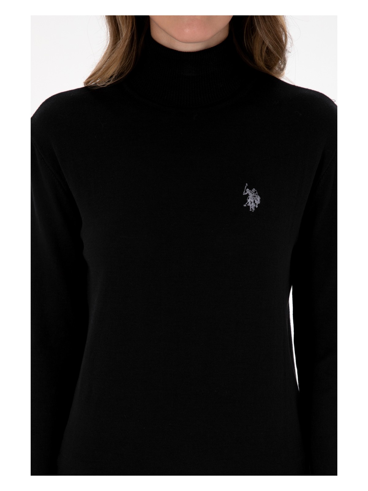 U.S. Polo Assn. Kadın Siyah Balıkçı Yaka Basic Kazak 50313621-VR046 - Görsel 6