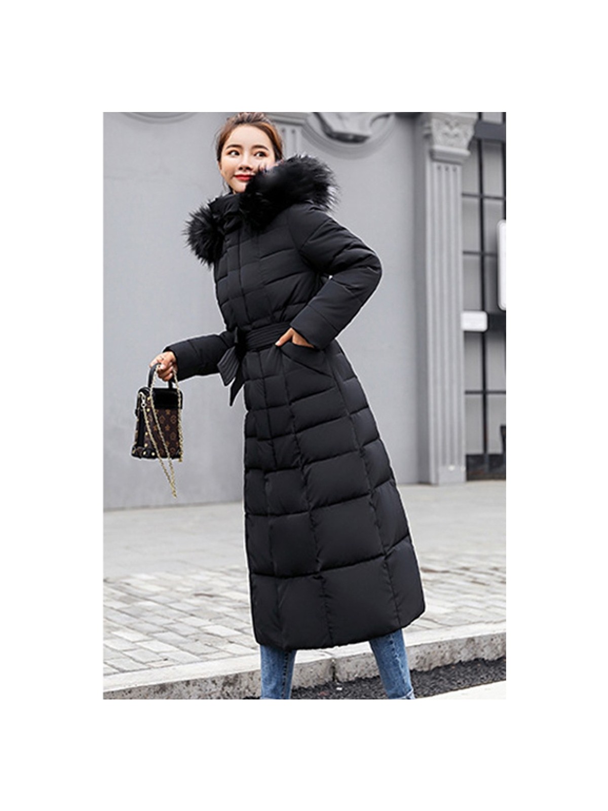 Barbora Kadın Kışlık Tam Boy Kapüşonlu Polyester Şişme Mont Düz Desen Günlük Kullanım