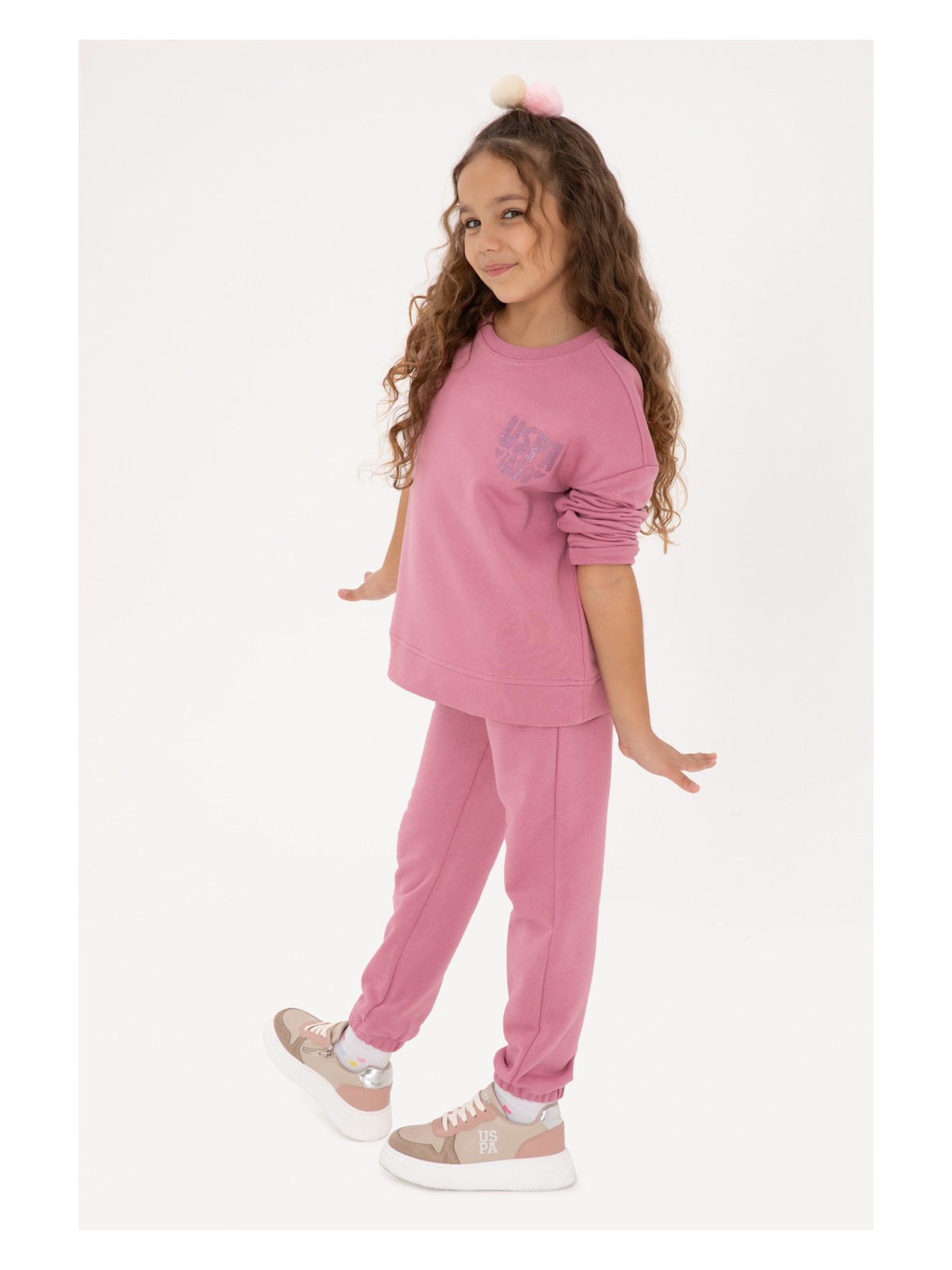 U.S. Polo Assn. Kız Çocuk Mint Simli Baskı Detaylı Jogger Eşofman Altı 50316849-VR090 - Görsel 4