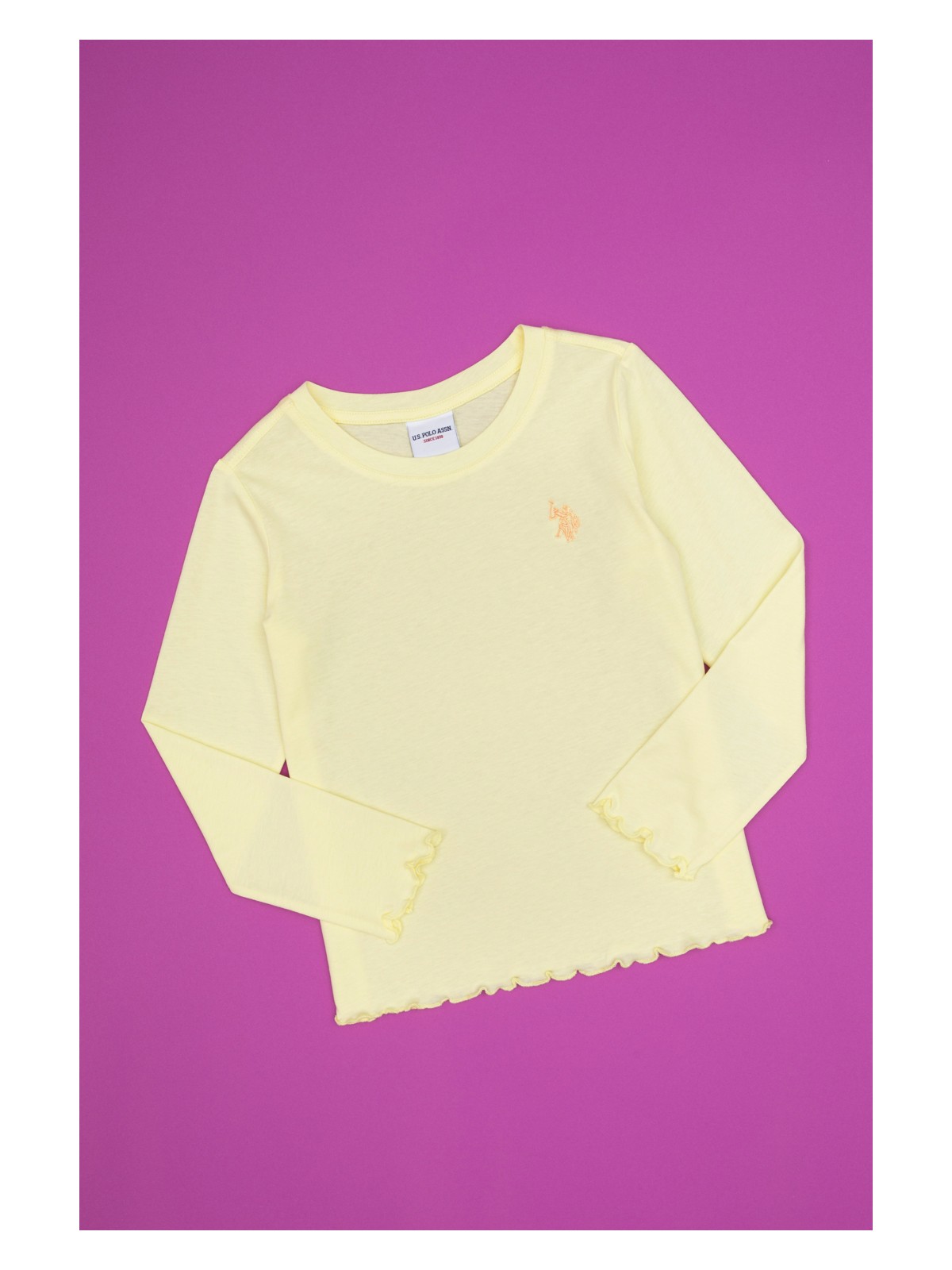 U.S. Polo Assn. Kız Çocuk Pembe Bisiklet Yaka Basic Sweatshirt 50317908-VR041 - Görsel 3