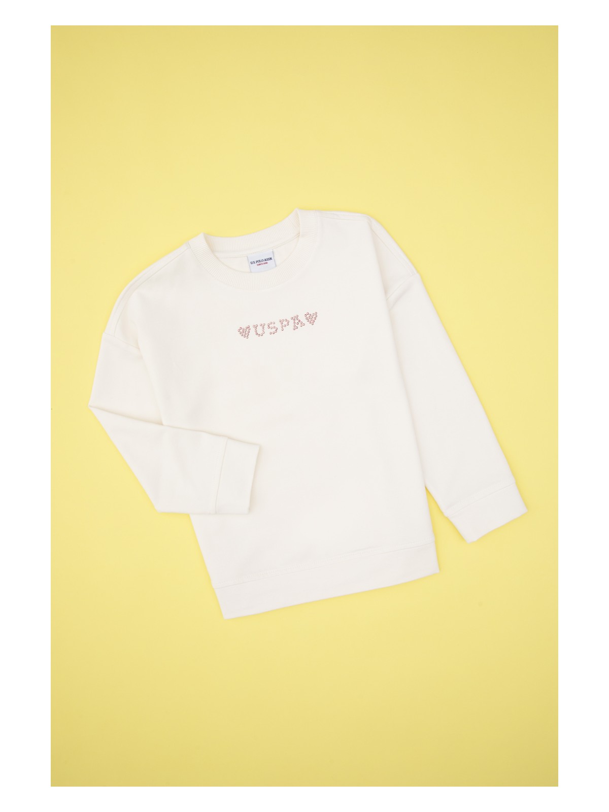 U.S. Polo Assn. Kız Çocuk Krem Bisiklet Yaka Sweatshirt 50317960-VR256