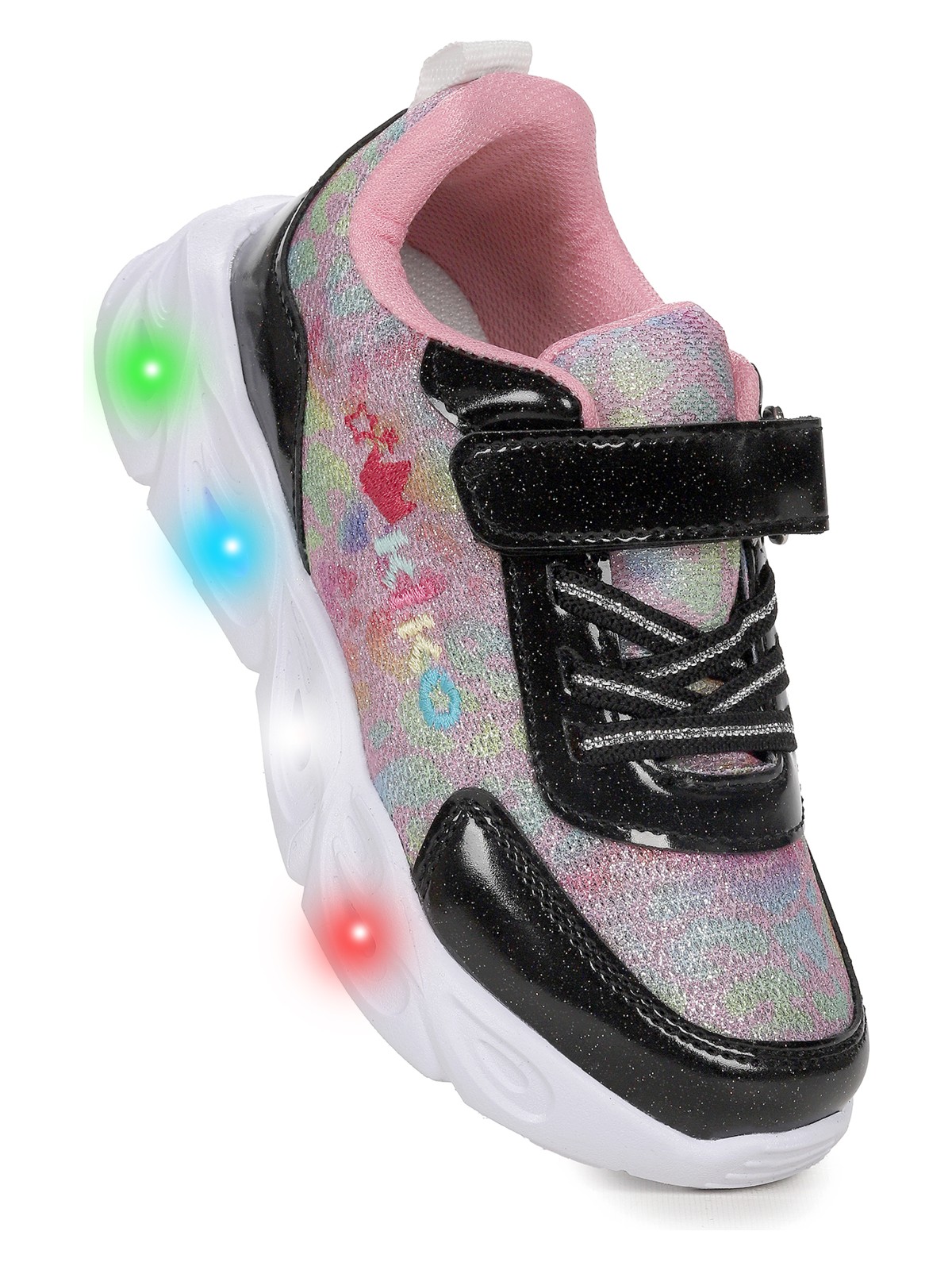 Kiko Kids Teno Cırtlı Işıklı Kız Çocuk Spor Ayakkabı