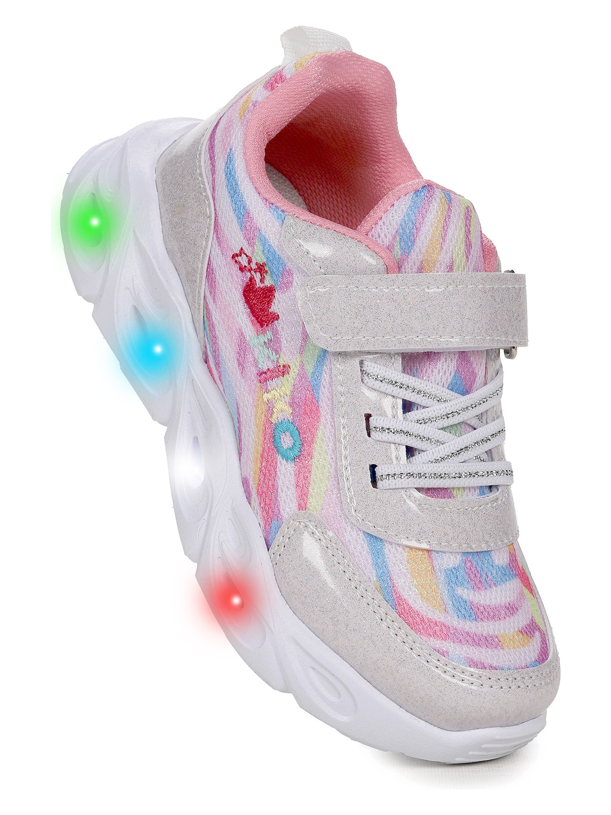 Kiko Kids Teno Cırtlı Işıklı Kız Çocuk Spor Ayakkabı - Görsel 4