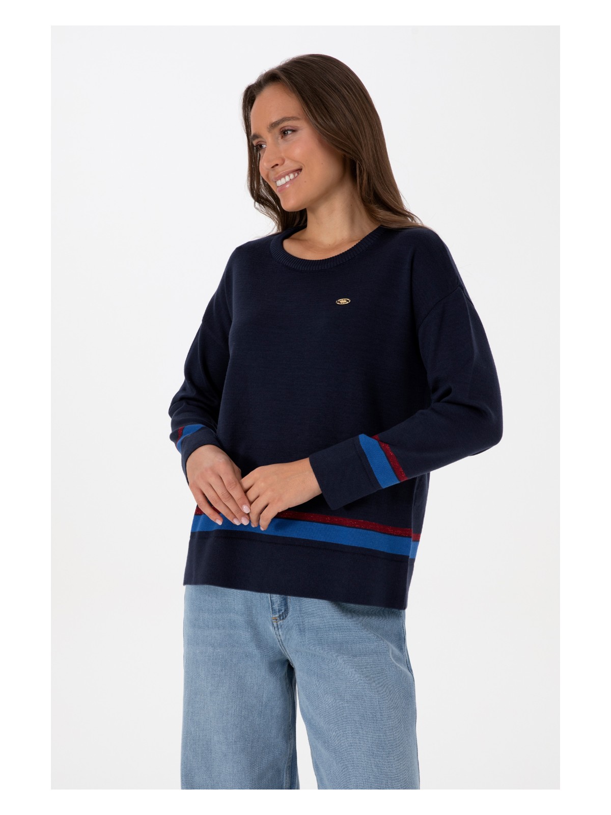 U.S. Polo Assn. Kadın Lacivert Bisiklet Yaka Kazak 50314598-VR033