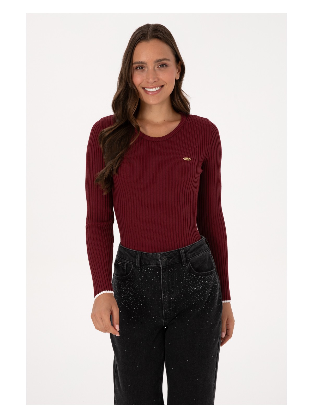 U.S. Polo Assn. Kadın Lacivert Bisiklet Yaka Kazak 50314780-VR033 - Görsel 3