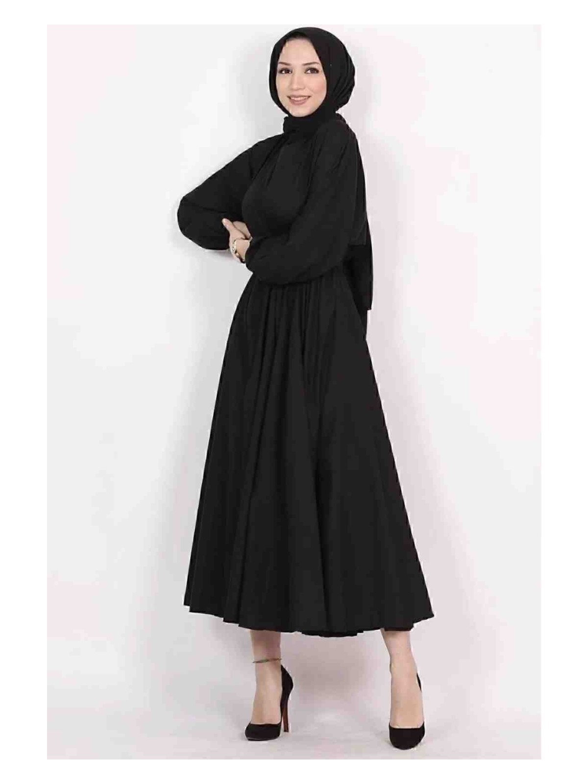 Fleto Giyim Terikoton Tesettür Elbise - Görsel 5