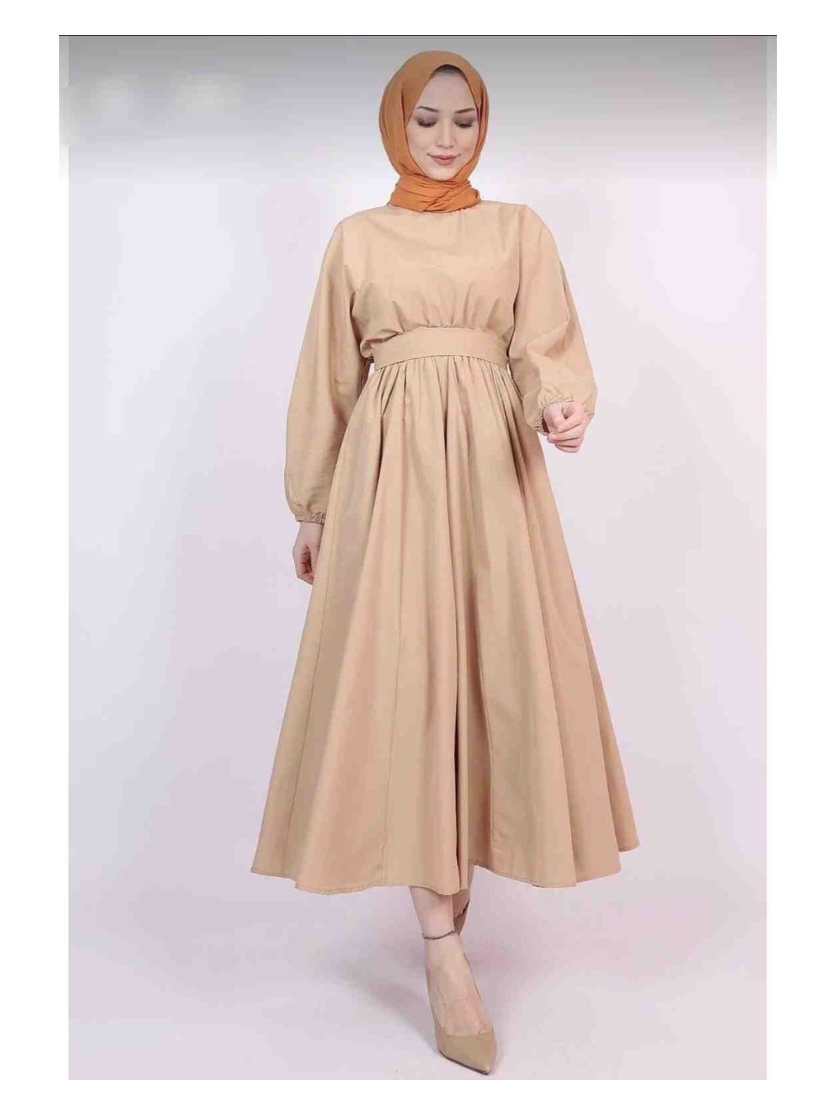 Fleto Giyim Terikoton Tesettür Elbise