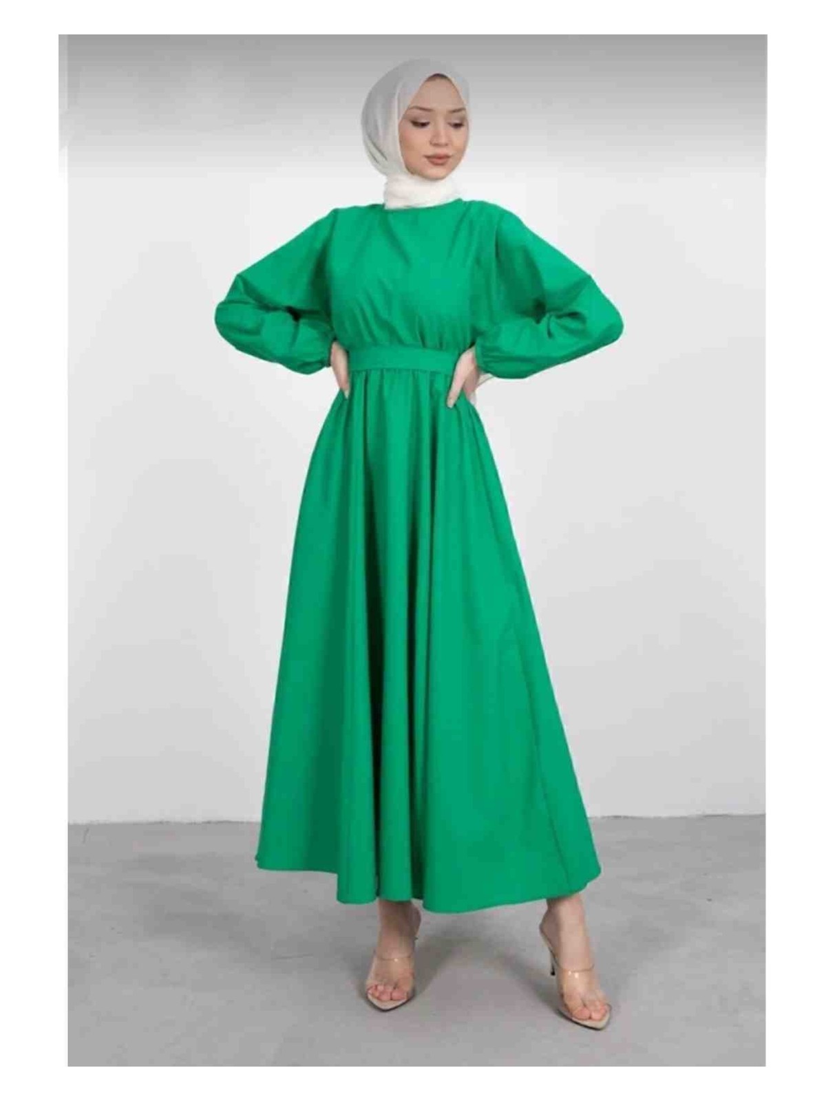 Fleto Giyim Terikoton Tesettür Elbise - Görsel 8