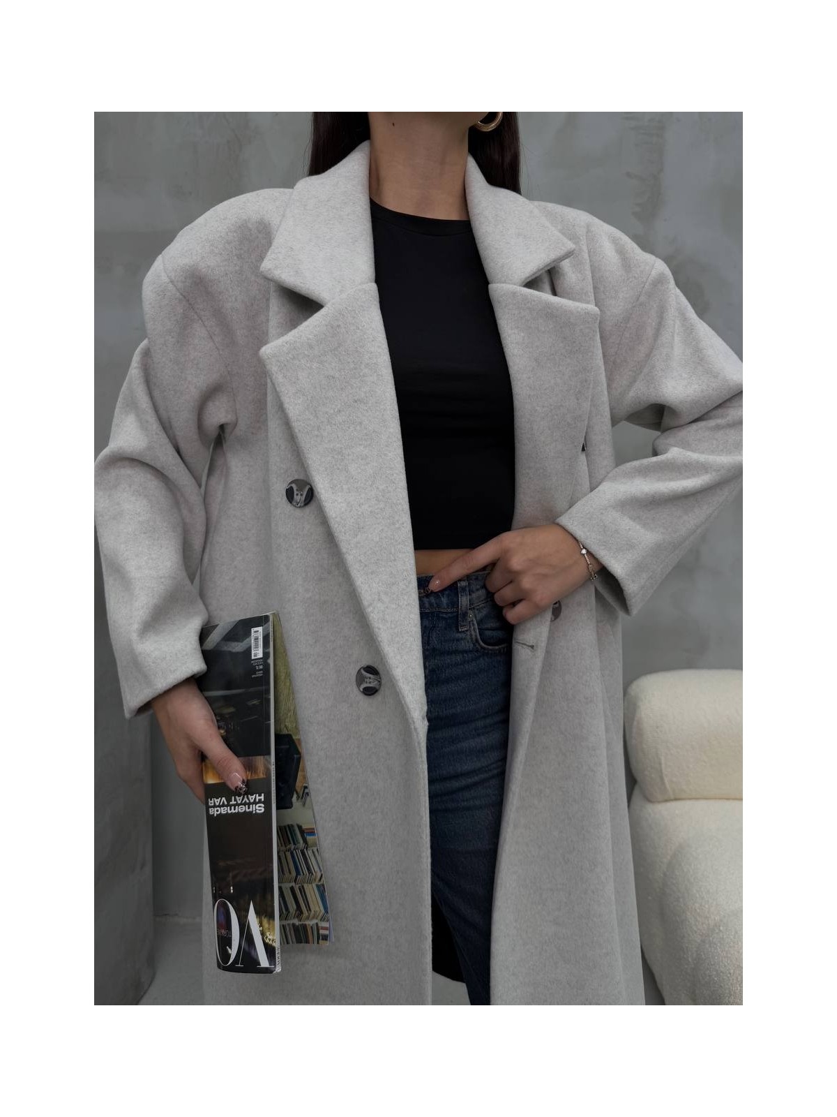 Faf Tekstil Pure Elegance Uzun Kaban - Görsel 4
