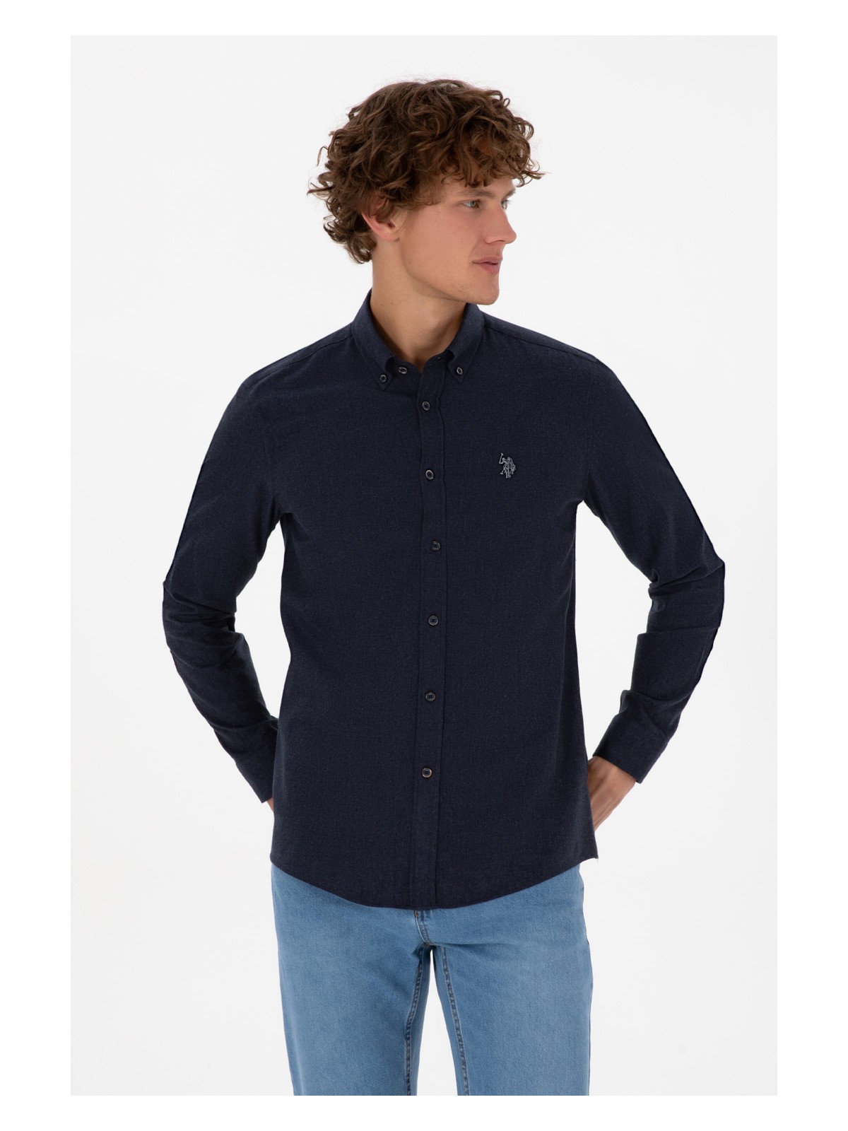 U.S. Polo Assn. U.s. Polo Assn. Erkek Gri Gömlek Basic 50316721-VR024 - Görsel 5