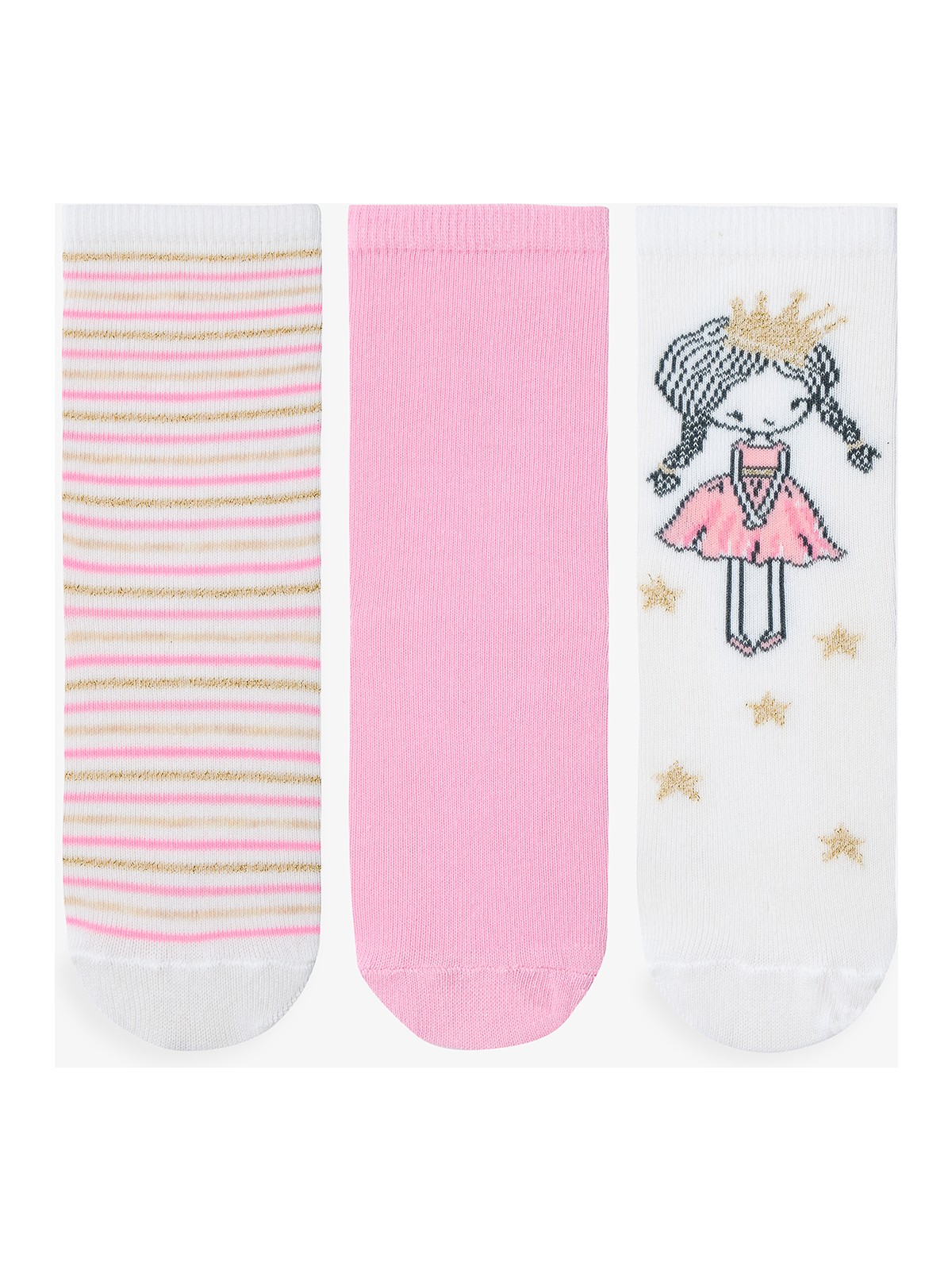 Penti Çok Renkli Kız Çocuk Stripe Princess 3lü Soket Çorap