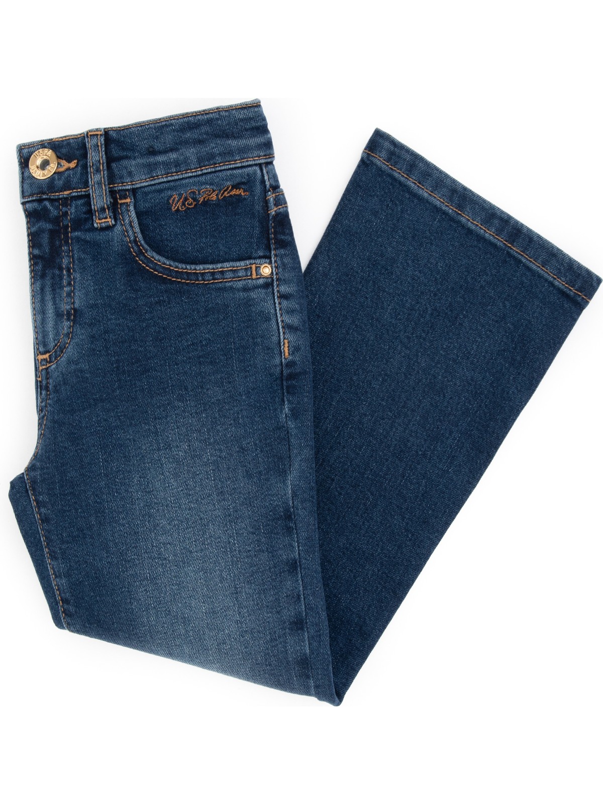 U.S. Polo Assn. Kız Çocuk Mavi Slim Flare Fit Jean Pantolon 50317872-DN0022