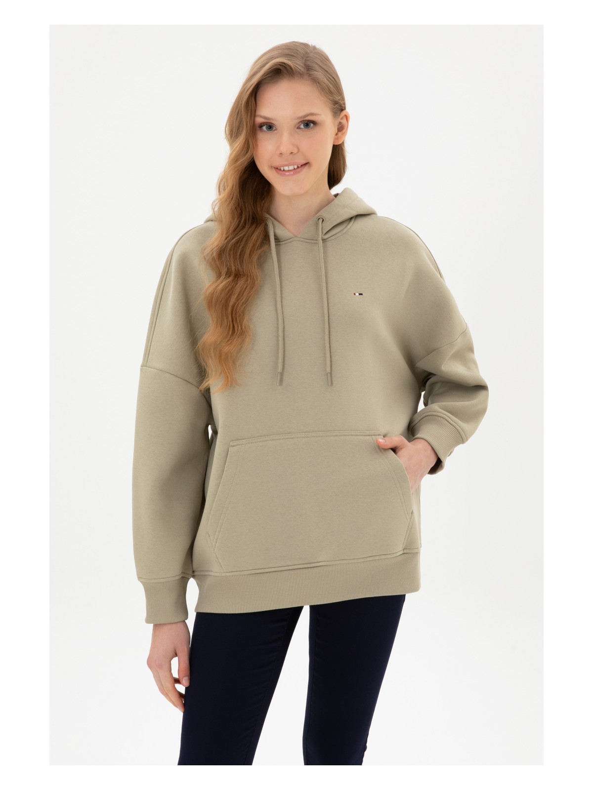 U.S. Polo Assn. Kadın Mint Şardonlu Kapüşonlu Sweatshırt 50313567-VR090 - Görsel 8