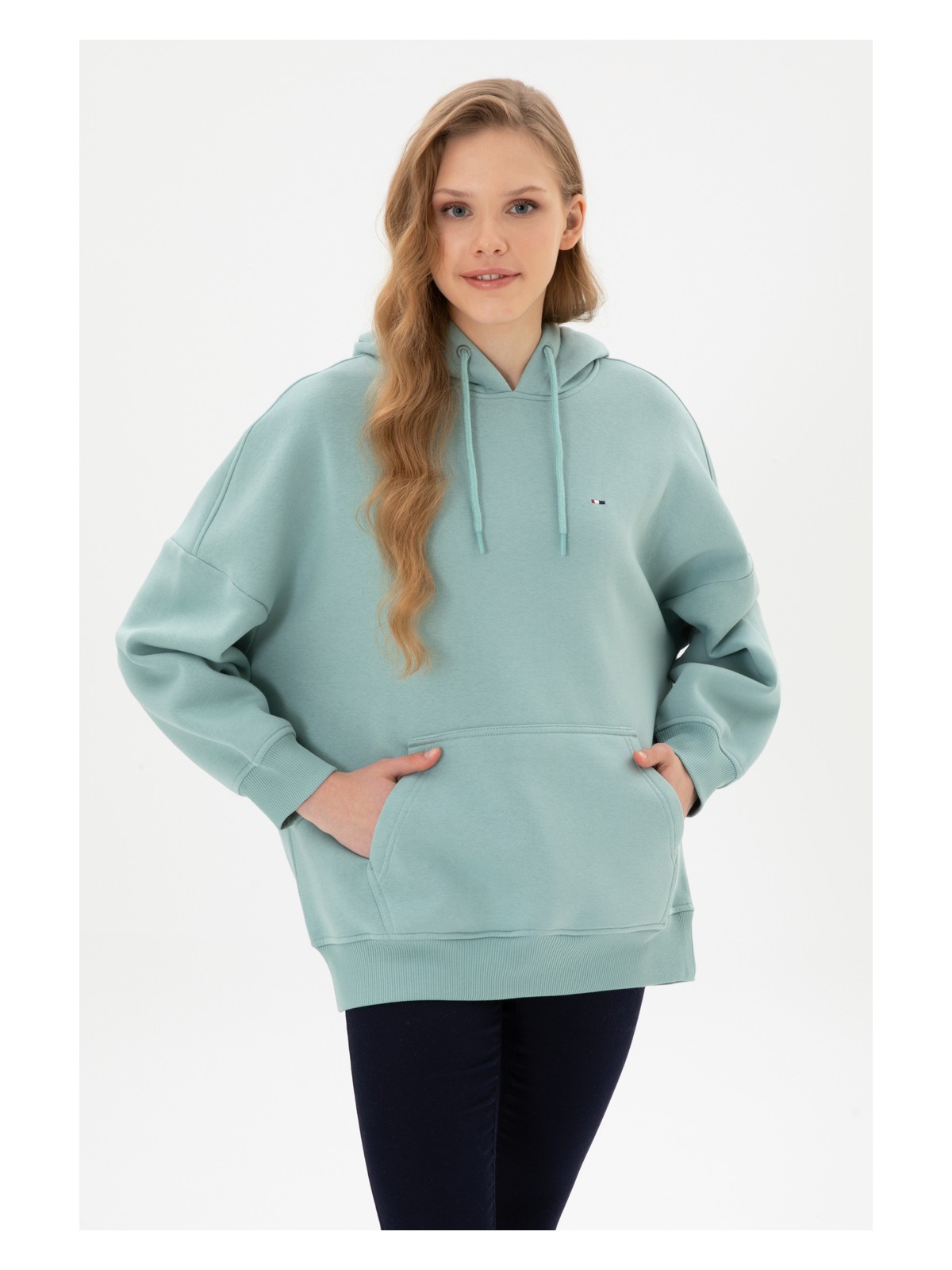 U.S. Polo Assn. Kadın Gül Kurusu Şardonlu Kapüşonlu Sweatshırt 50313567-VR221 - Görsel 6