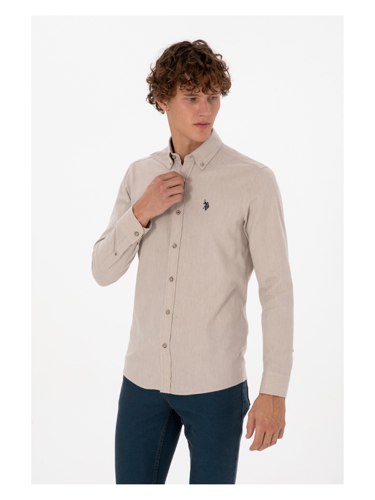 U.S. Polo Assn. U.s. Polo Assn. Erkek Açık Mavi Gömlek Basic 50316721-VR003 - Görsel 3