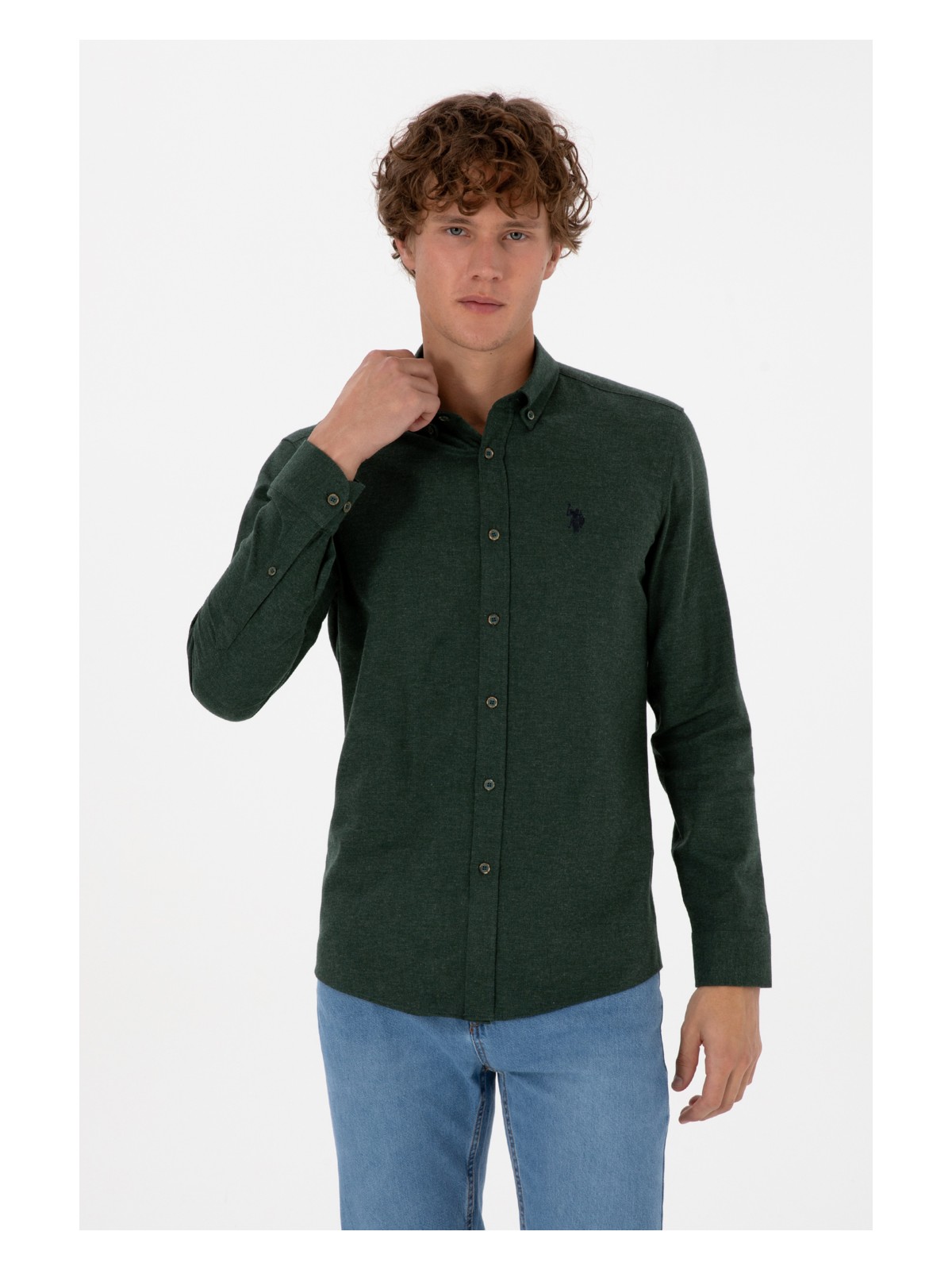 U.S. Polo Assn. U.s. Polo Assn. Erkek Gri Gömlek Basic 50316721-VR024 - Görsel 6