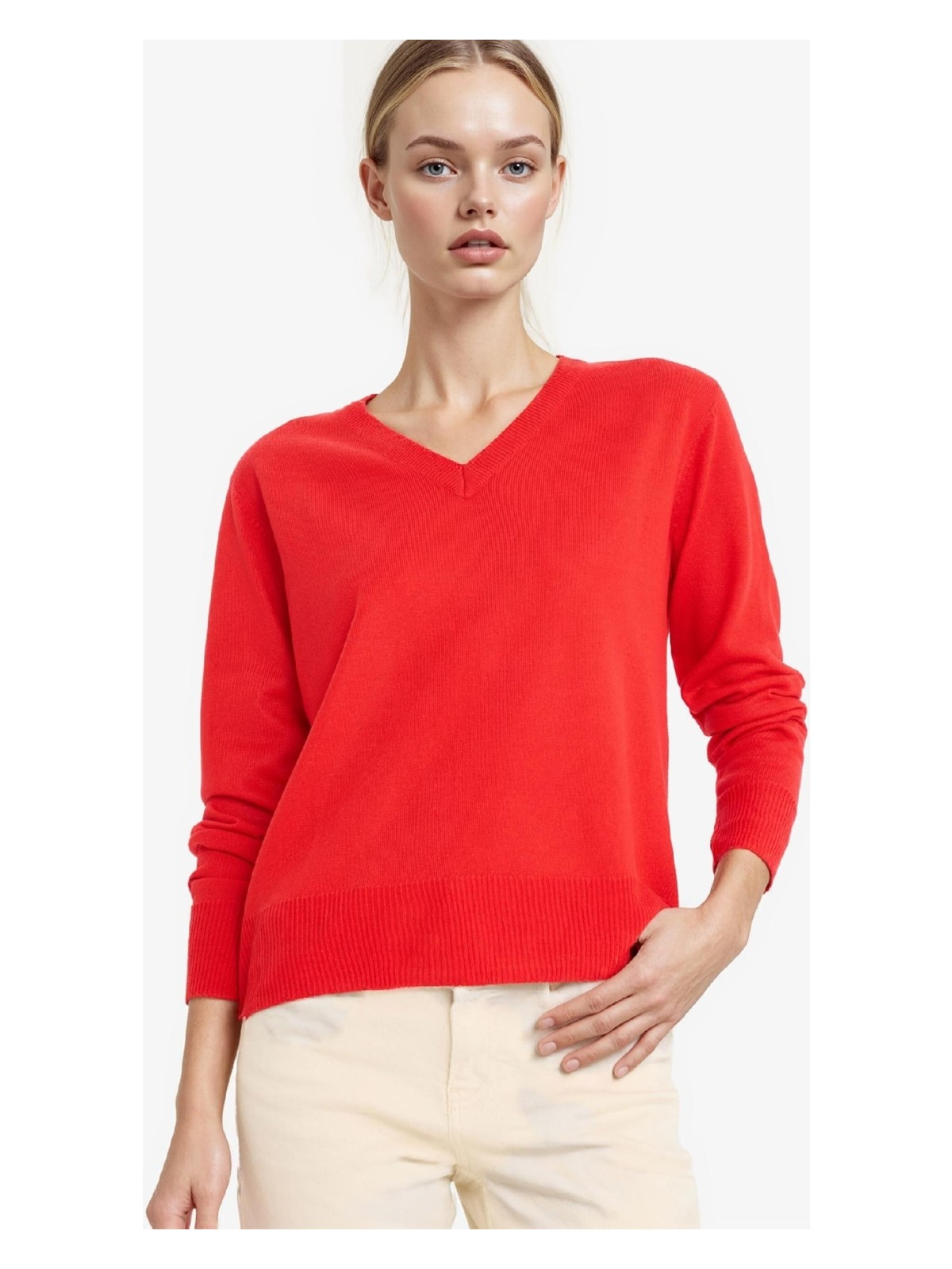 DeFacto Relax Fit V Yaka Triko Kazak C4024AX25WN - Görsel 5