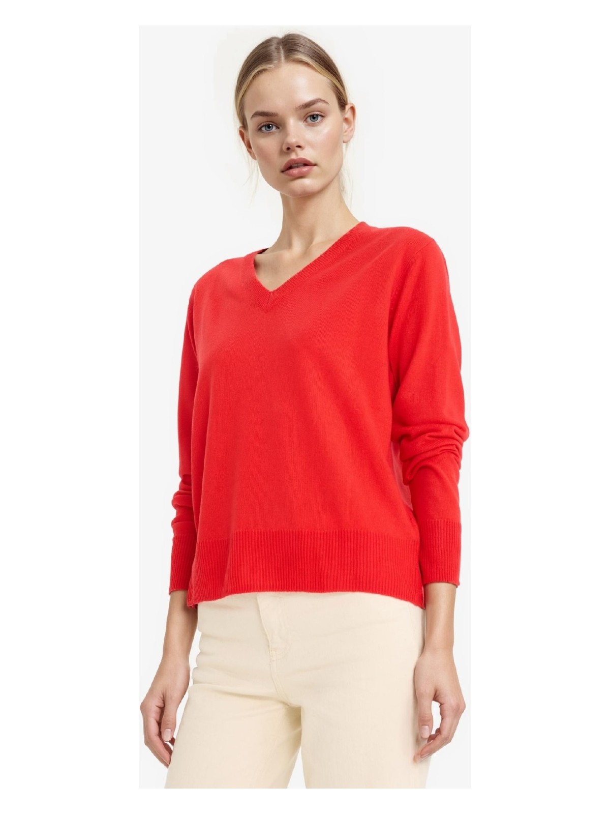 DeFacto Relax Fit V Yaka Triko Kazak C4024AX25WN - Görsel 3