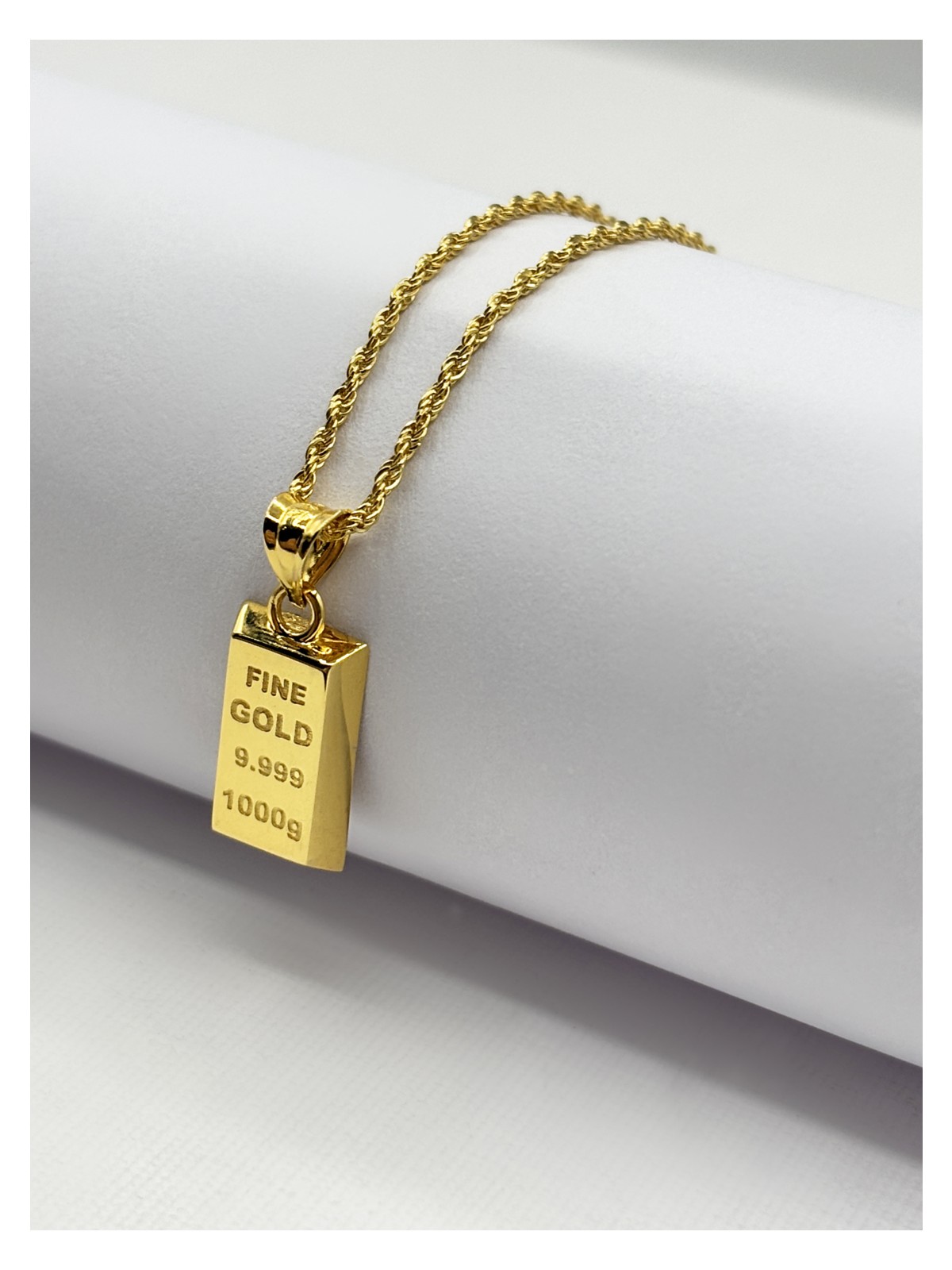 Diamine Pırlanta 14 Ayar Altın Halat Zincir Mini Külçe Kolye