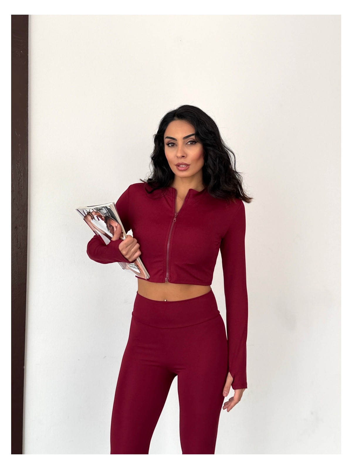 Edsize Slim Fit Yüksek Bel Toparlayıcı Crop Kadın 2’li Tayt Takım - Görsel 9