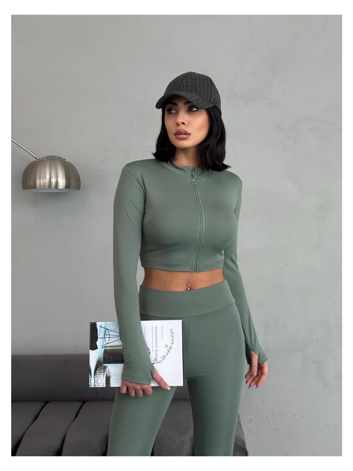 Edsize Slim Fit Yüksek Bel Toparlayıcı Crop Kadın 2’li Tayt Takım - Görsel 6