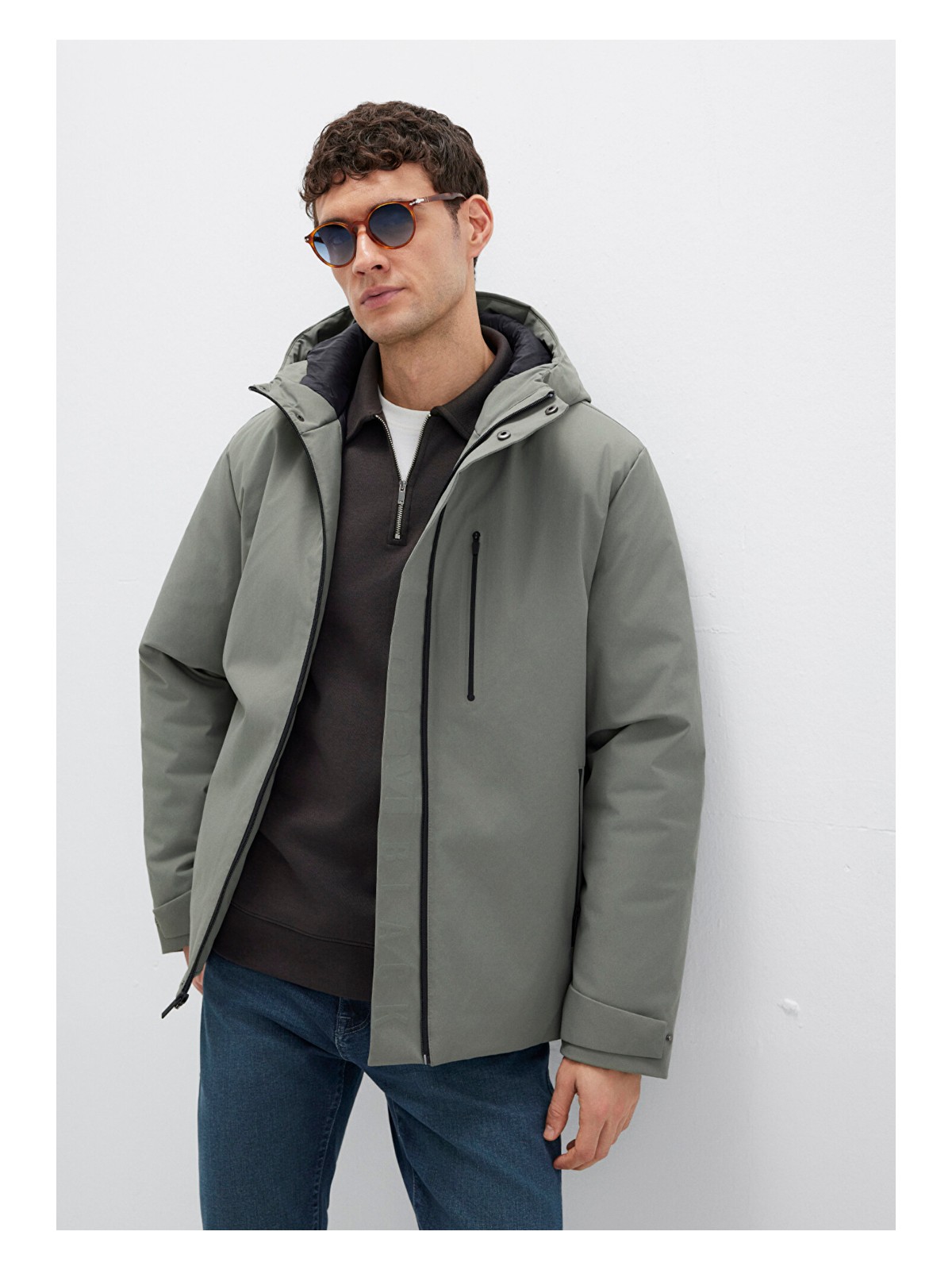 Mavi Mavi Black Kapüşonlu Yeşil Mont 0110676-85485