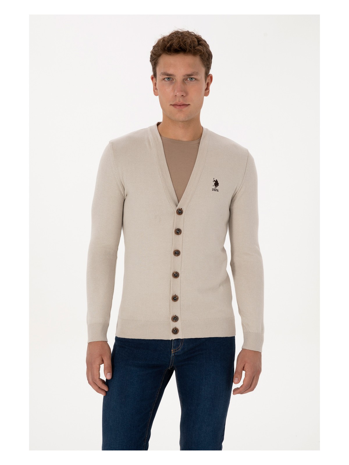 U.S. Polo Assn. U.s. Polo Assn. Erkek Gri Melanj Hırka (Triko) 50313702-VR086 - Görsel 5