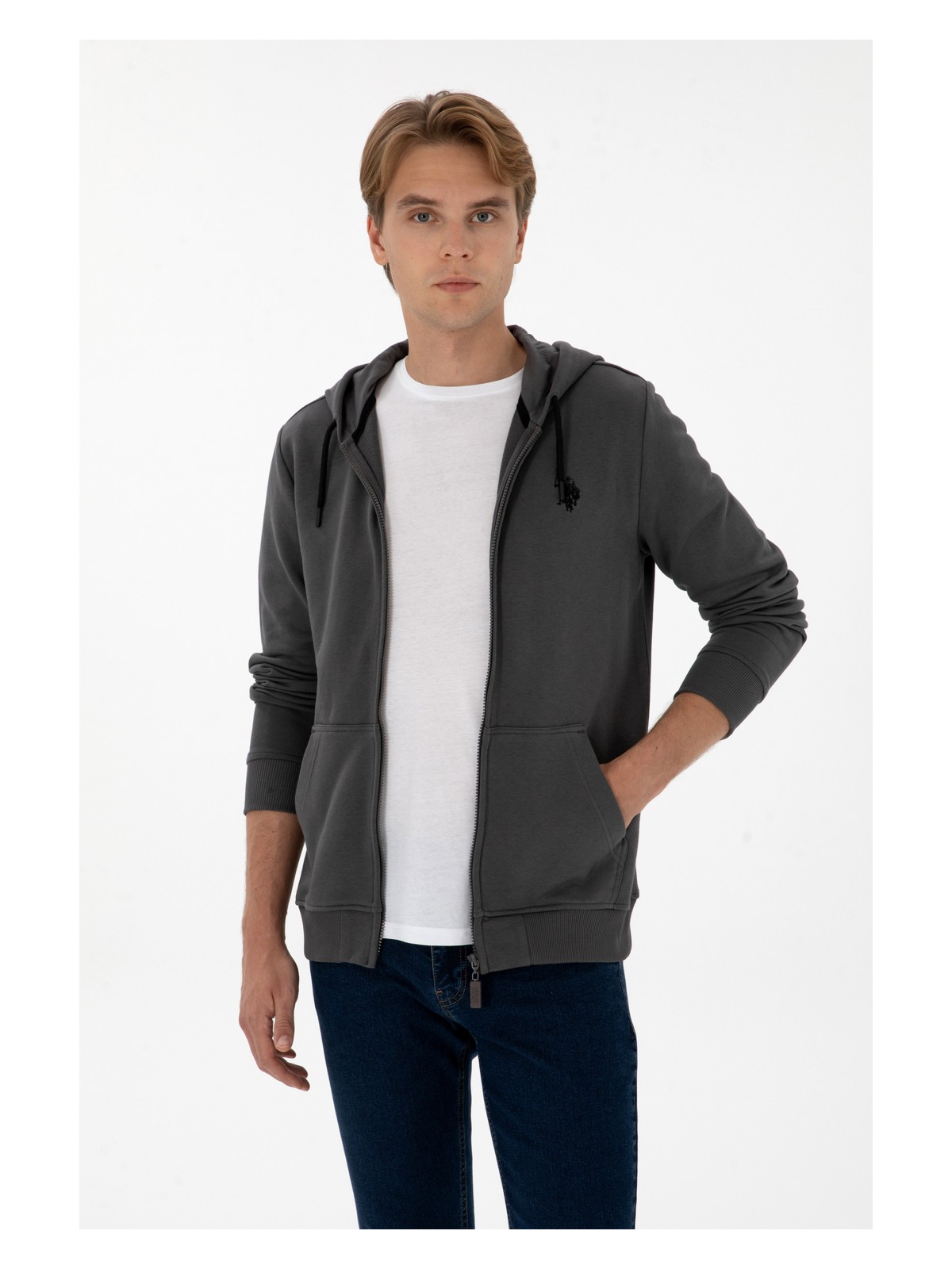 U.S. Polo Assn. Erkek Regular Fit Açık Gri Örme Hırka 50313748-VR001 - Görsel 9