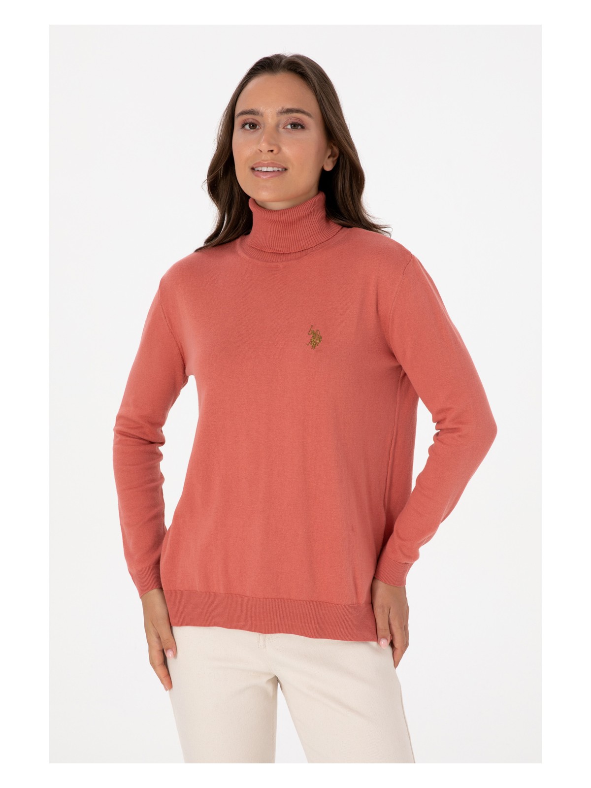 U.S. Polo Assn. Kadın Mavi Boğazlı Basic Kazak 50313621-VR251 - Görsel 3