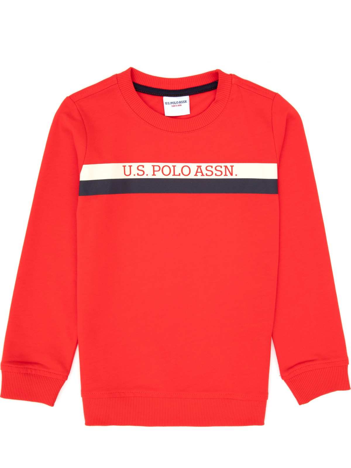 U.S. Polo Assn. Erkek Çocuk Kırmızı Basic Bisiklet Yaka Sweatshirt 50313994-VR030