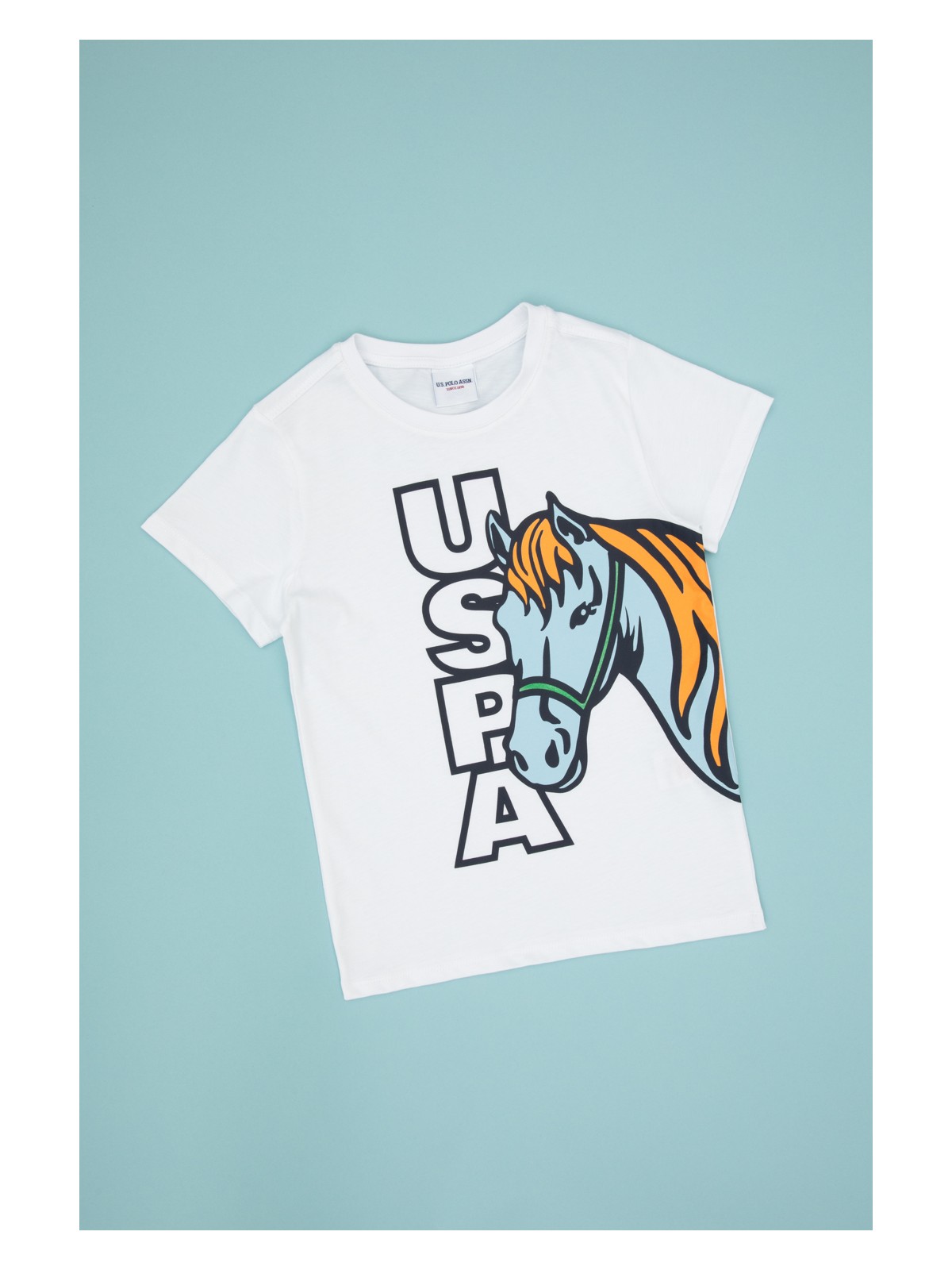 U.S. Polo Assn. Erkek Çocuk Beyaz Bisiklet Yaka Süprem Tişört 50316479-VR013