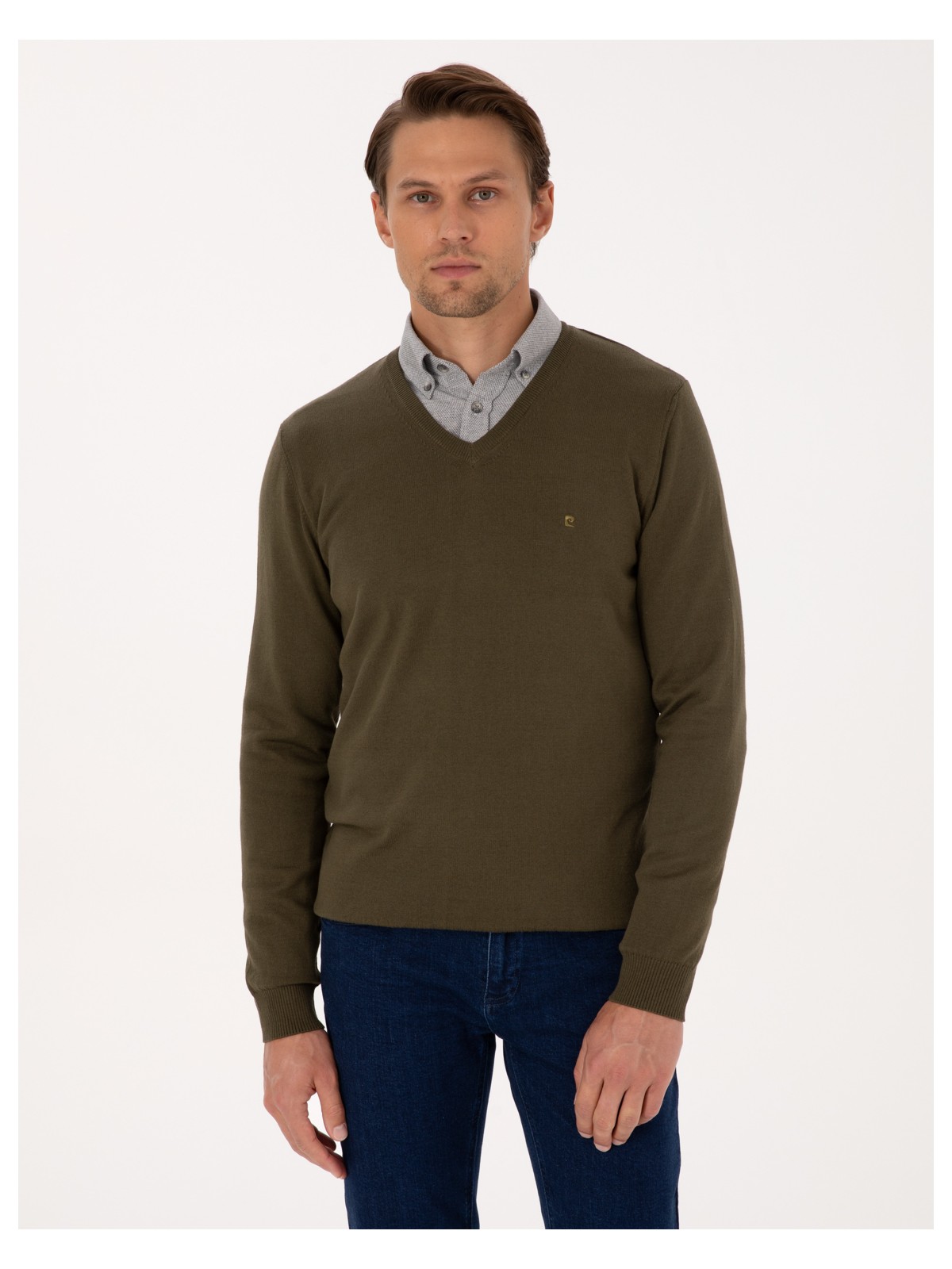 Pierre Cardin Erkek Siyah Slim Fit V Yaka Basic Triko Kazak 50314190-VR046 - Görsel 10