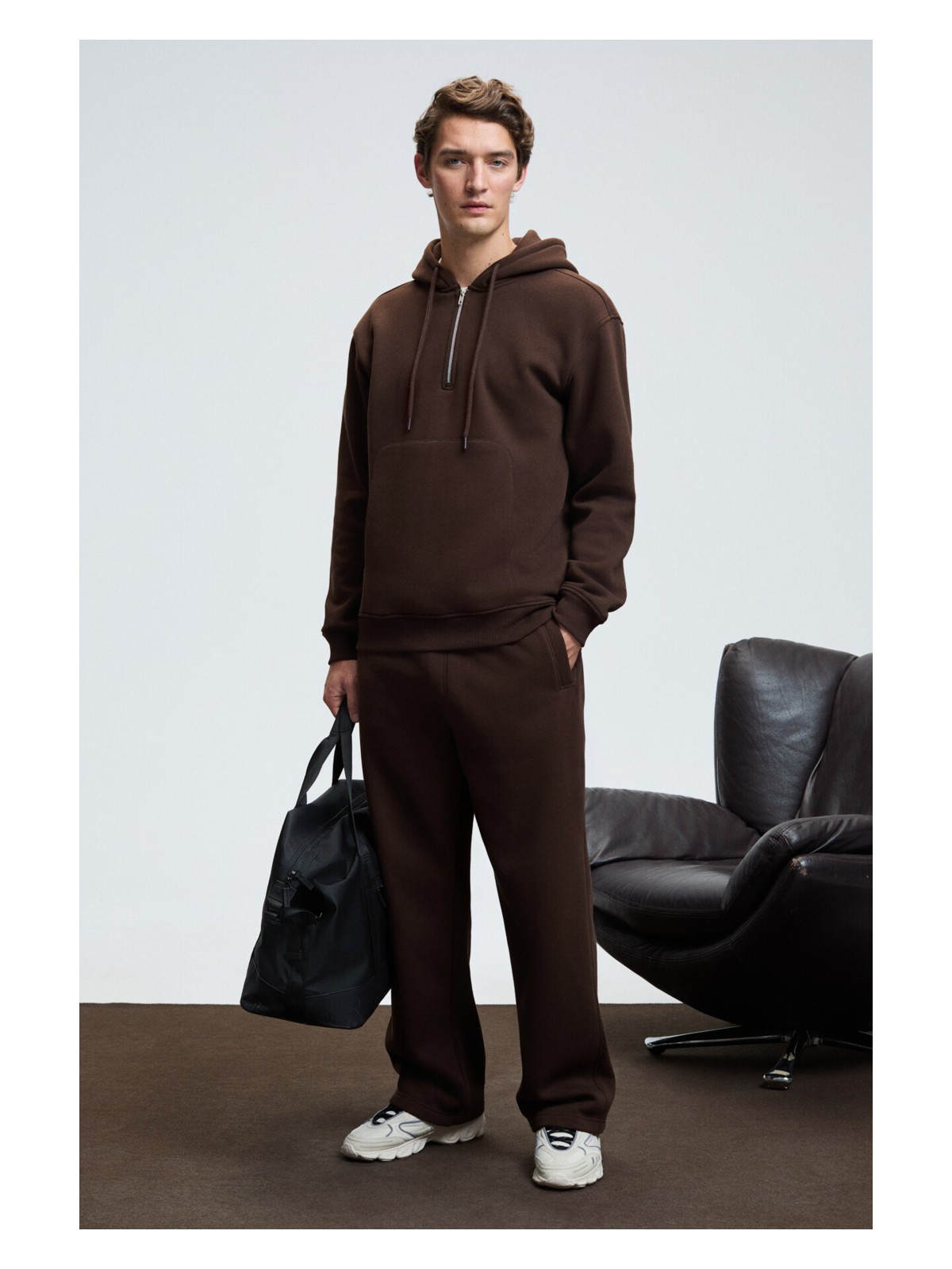 Grimelange BENSON Erkek Kordonlu Lastikli Bel Relaxed Fit Siyah Eşofman Altı - Görsel 3