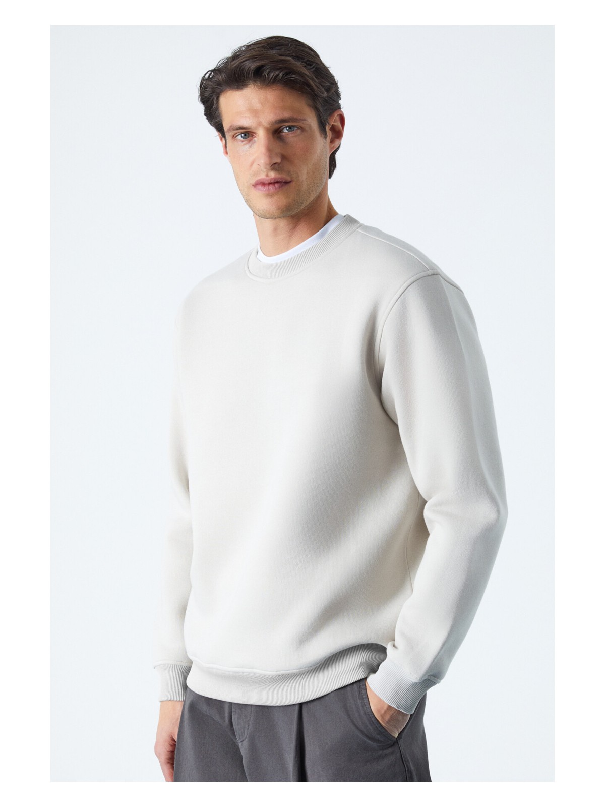 Grimelange Travıs Erkek Organik Kumaşlı Yumuşacık Regular Fit Yuvarlak Yakalı Lacivert Sweatshirt - Görsel 7