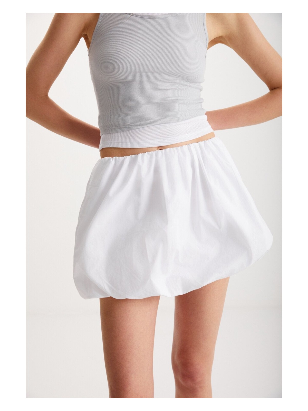 Grimelange Levante Kadın Mini Balon Siyah - Gri Etek - Görsel 5