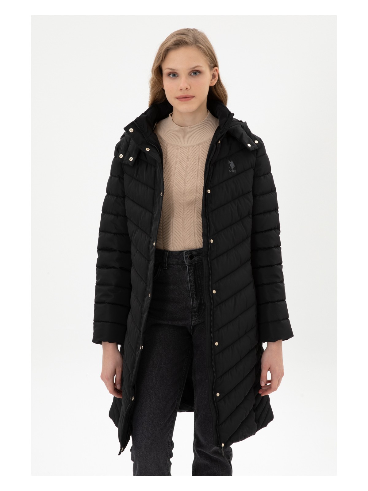 U.S. Polo Assn. Kadın Siyah Kaban 50312015-VR046