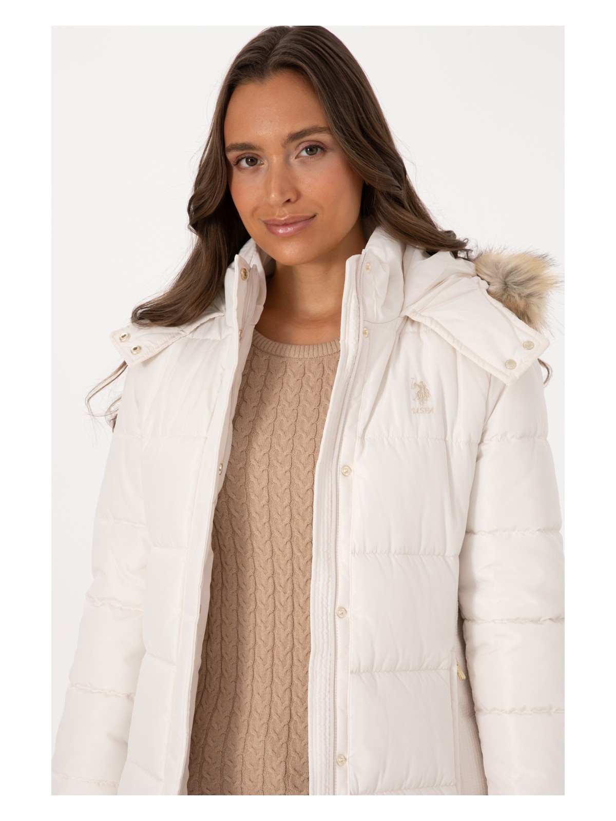 U.S. Polo Assn. Kadın Krem Kaban 50308001-VR256 - Görsel 2