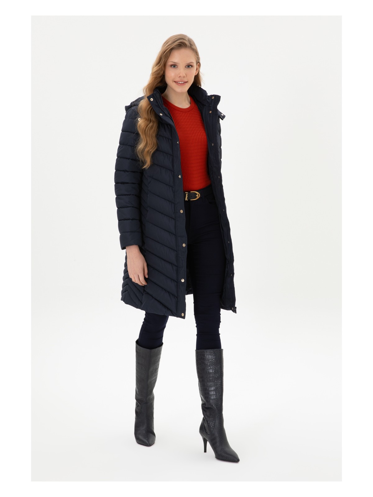 U.S. Polo Assn. Kadın Lacivert Kaban 50312015-VR033 - Görsel 4