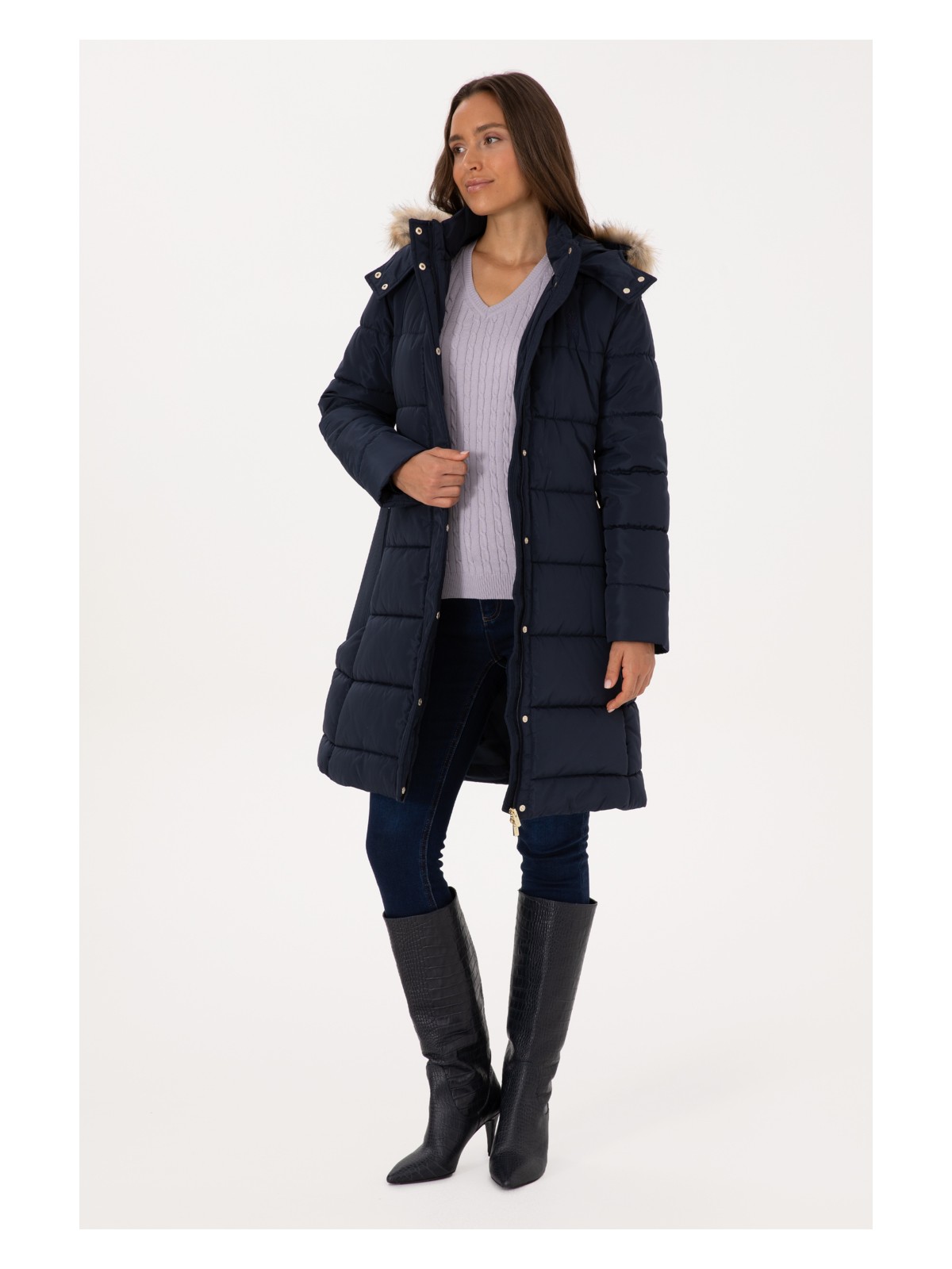 U.S. Polo Assn. Kadın Lacivert Kaban 50308001-VR033 - Görsel 4