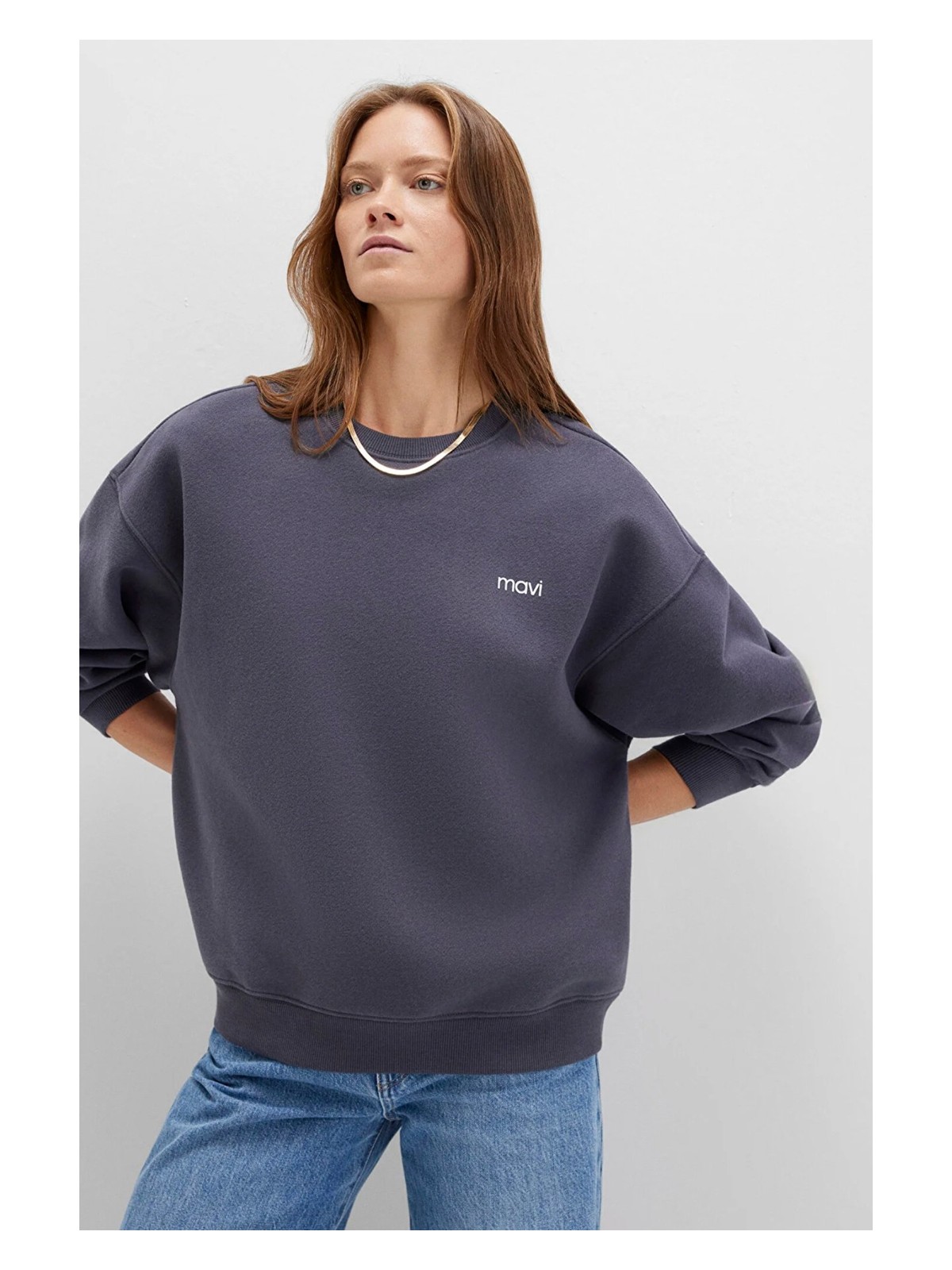 Mavi Mavi Logo Baskılı Antrasit Sweatshirt 1S10490-80932