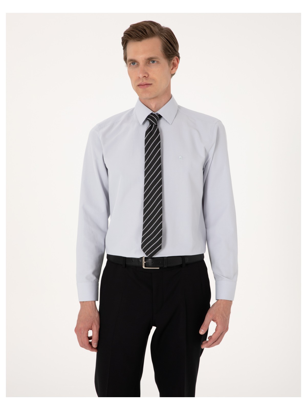 Pierre Cardin Erkek Beyaz Regular Fit Uzun Kollu Basic Gömlek 50316742-VR013 - Görsel 8