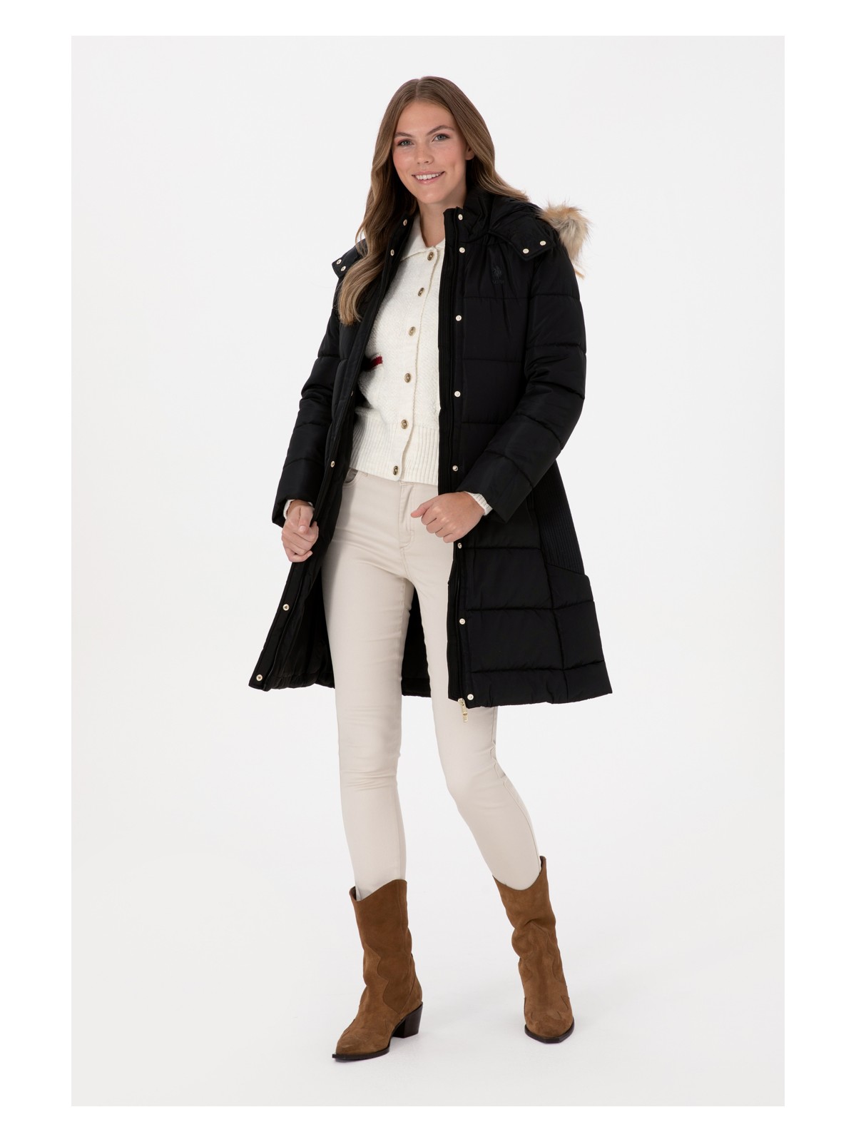 U.S. Polo Assn. Kadın Siyah Kaban 50308001-VR046 - Görsel 4
