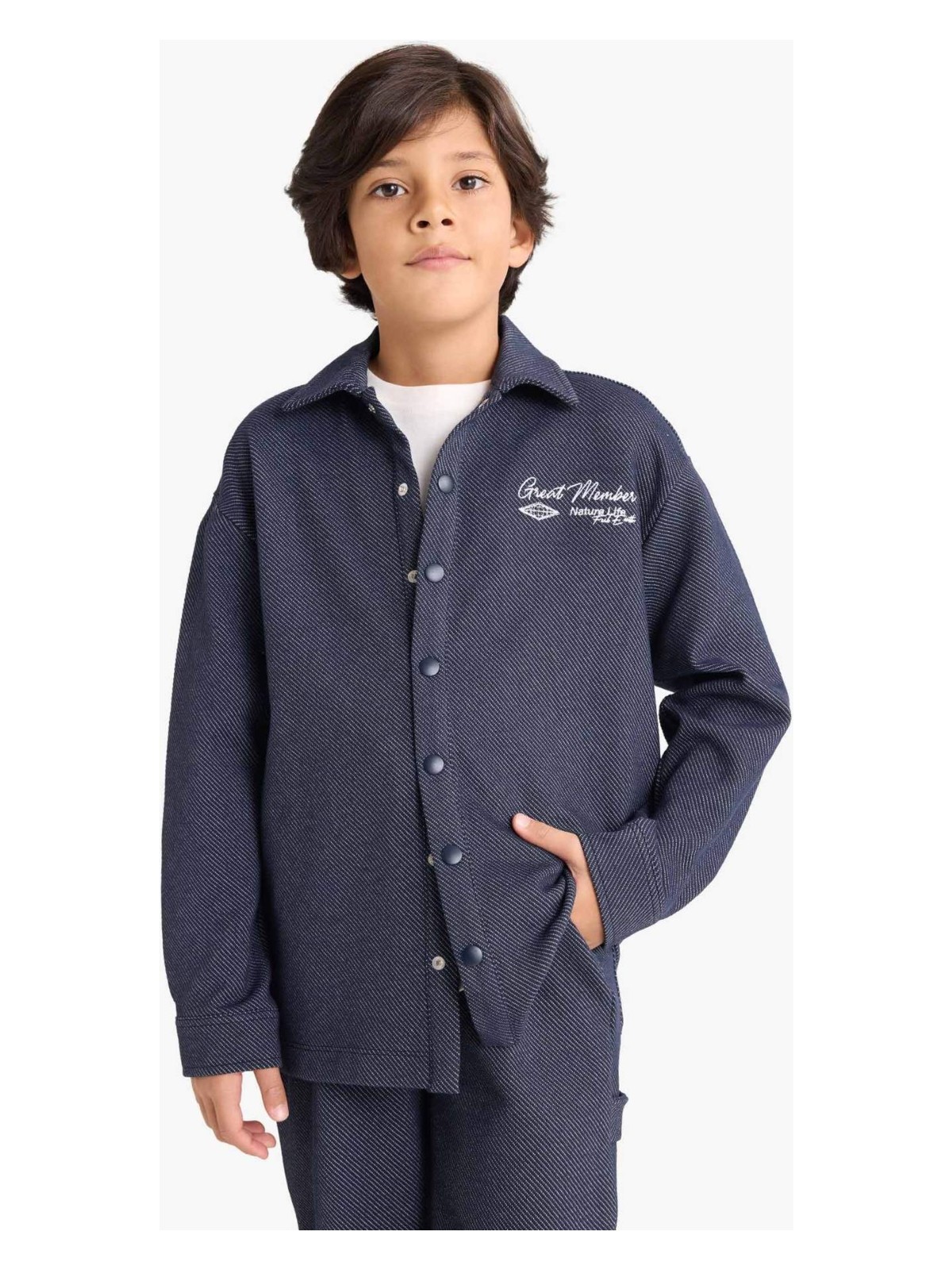DeFacto Nakışlı Uzun Kollu Gömlek Erkek Çocuk G3273A825WN