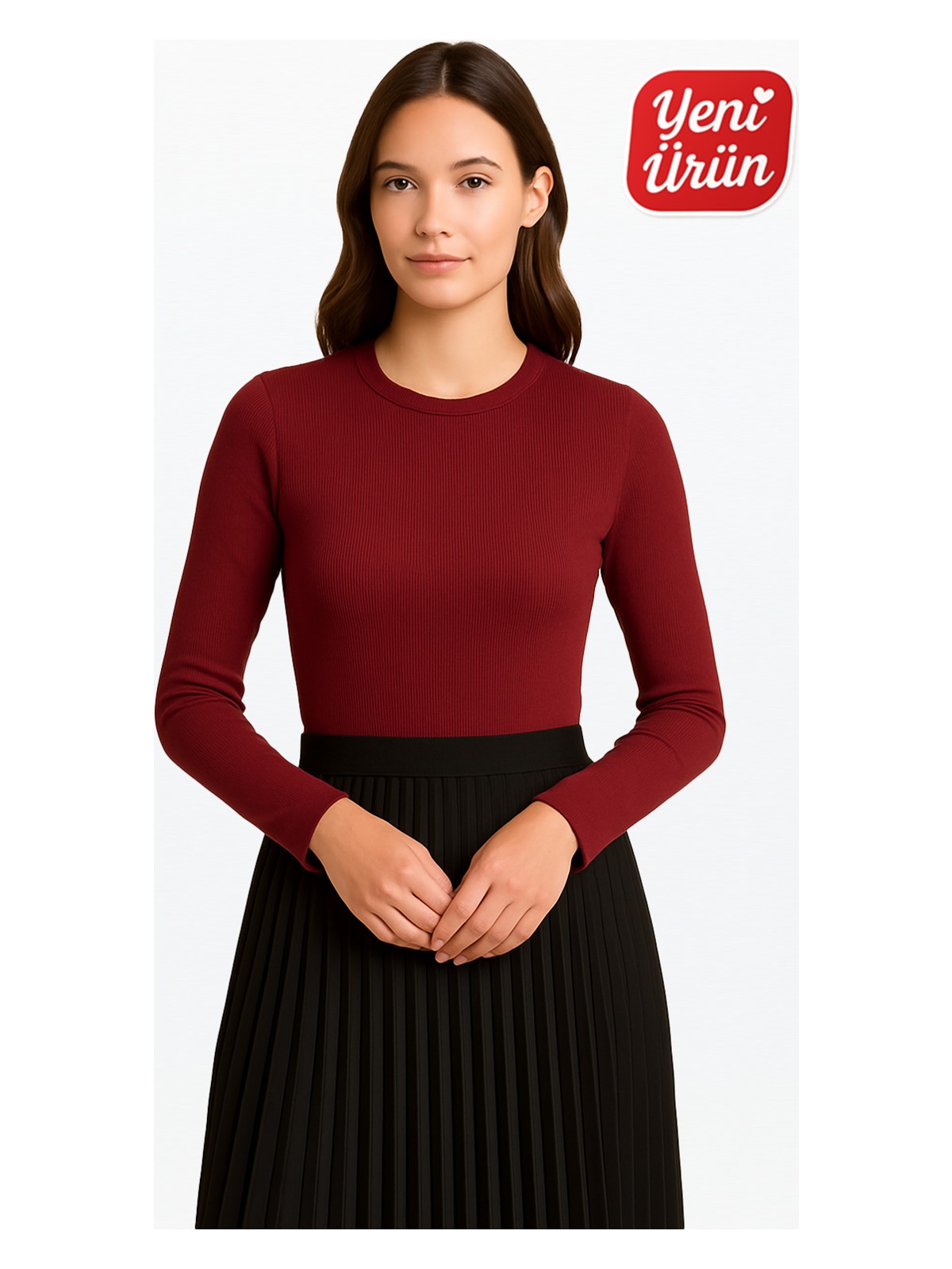 Novelle Bisiklet Yaka Uzun Kol Fitilli Bluz - Görsel 6