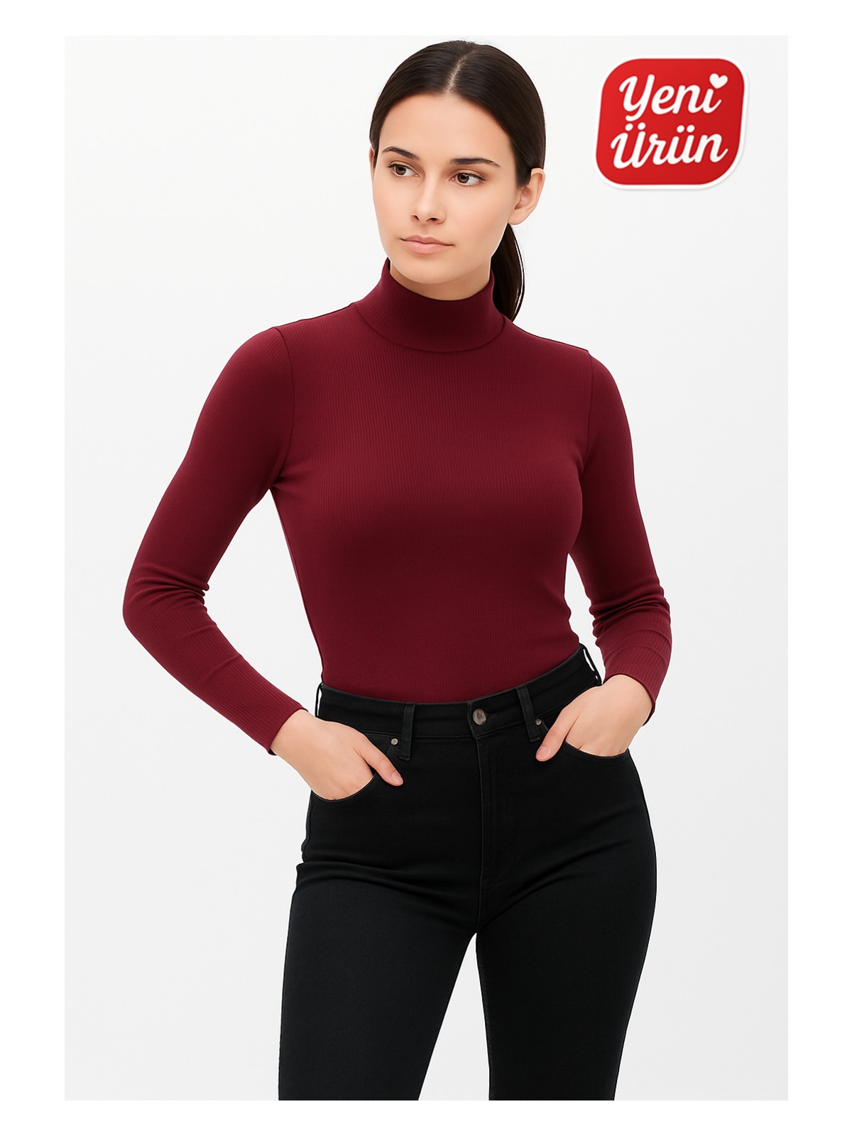 Novelle Balıkçı Yaka Uzun Kol Fitilli Bluz - Görsel 3