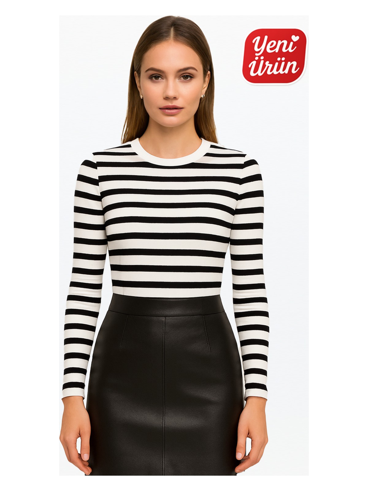 Novelle Bisiklet Yaka Uzun Kol Fitilli Bluz - Görsel 5