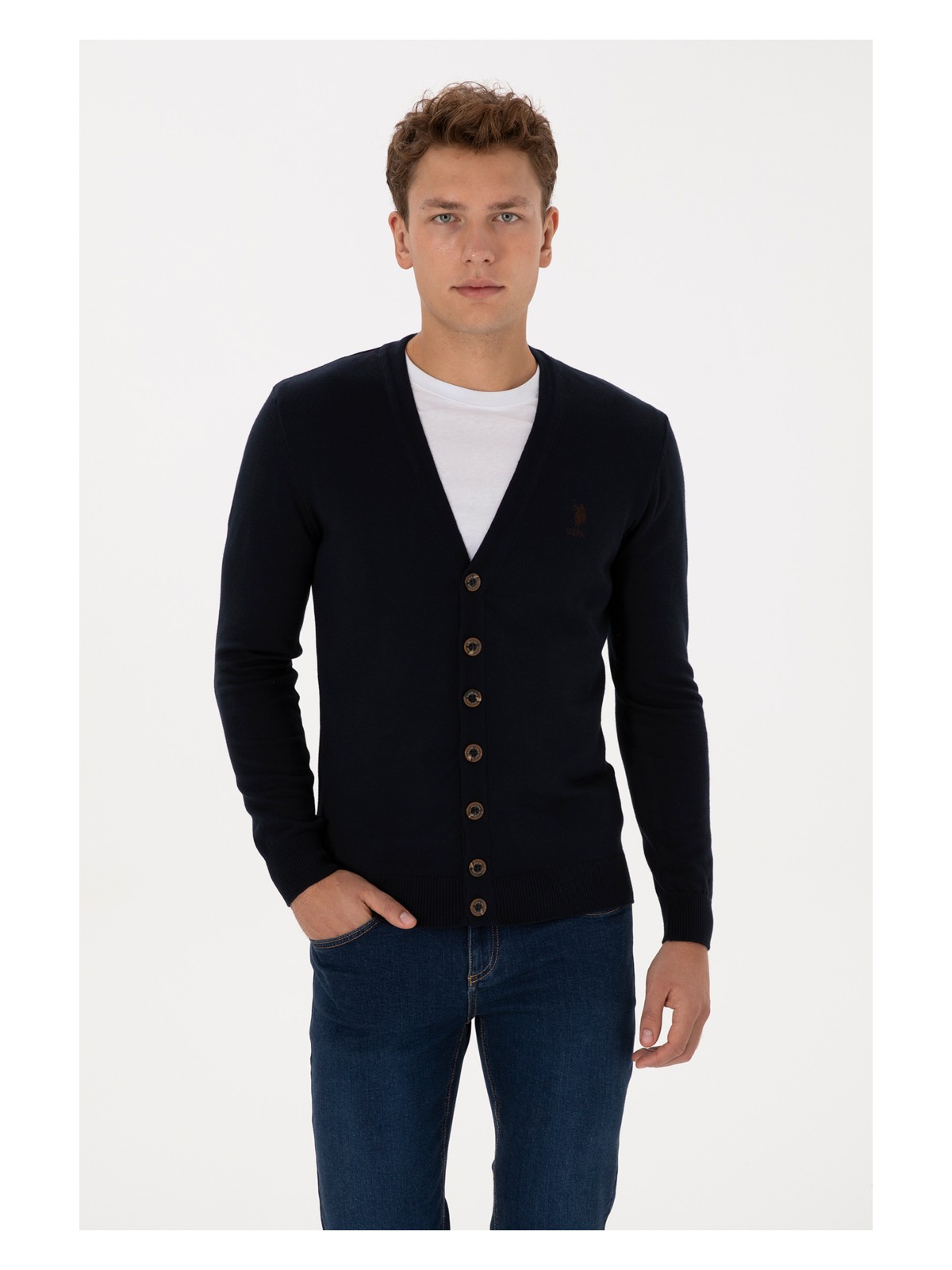 U.S. Polo Assn. U.s. Polo Assn. Erkek Gri Melanj Hırka (Triko) 50313702-VR086 - Görsel 4