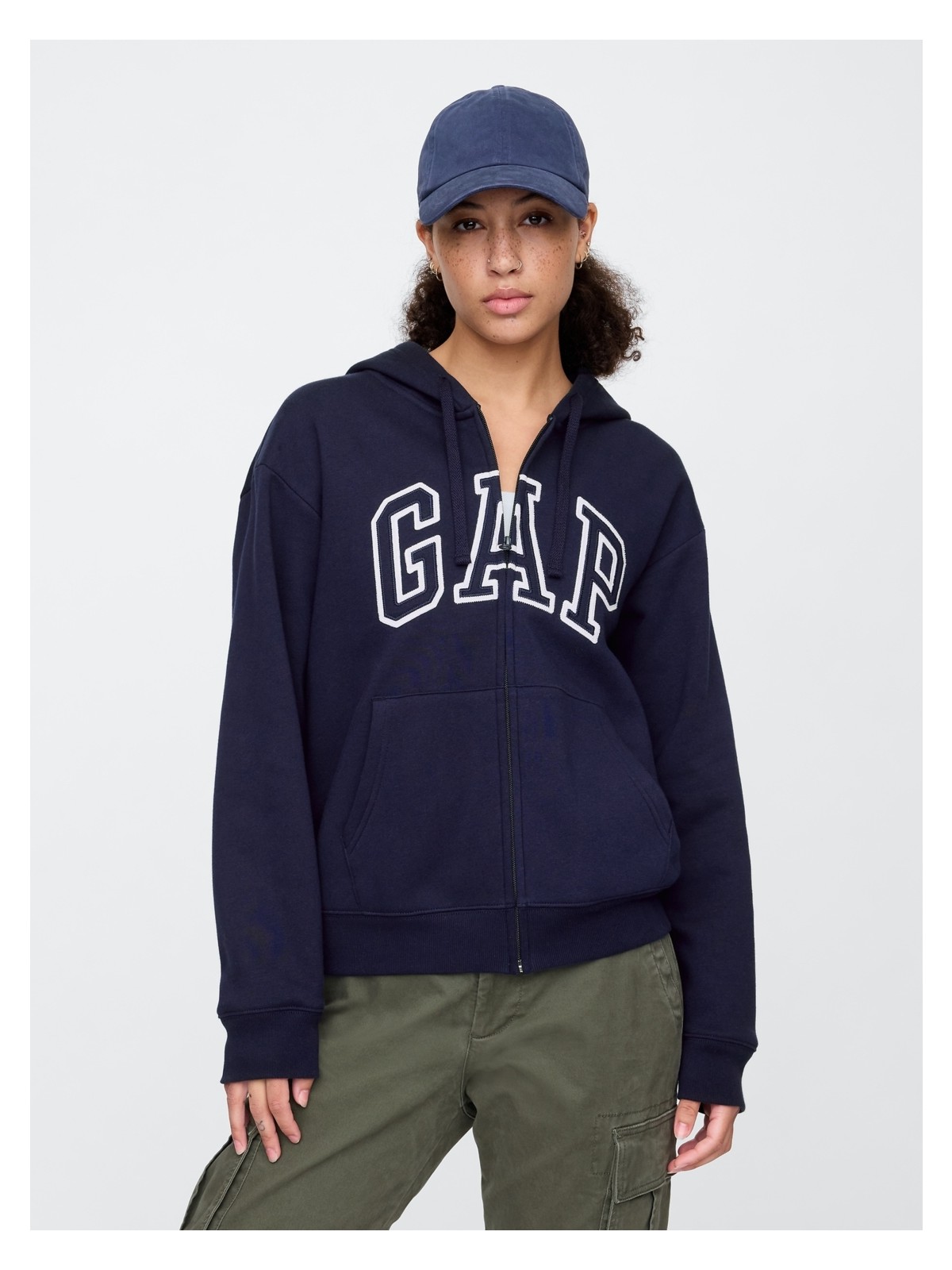 Gap Kadın Gri Gap Logo Fleece Fermuarlı Sweatshirt - Görsel 6