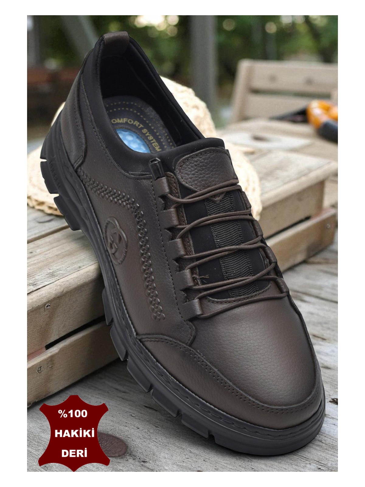 Ispartalılar 389R Tam Ortopedik Topuk Masajlı Taban Erkek Ayakkabı Hakiki Deri Mevsimlik Ayakkabı - Görsel 4